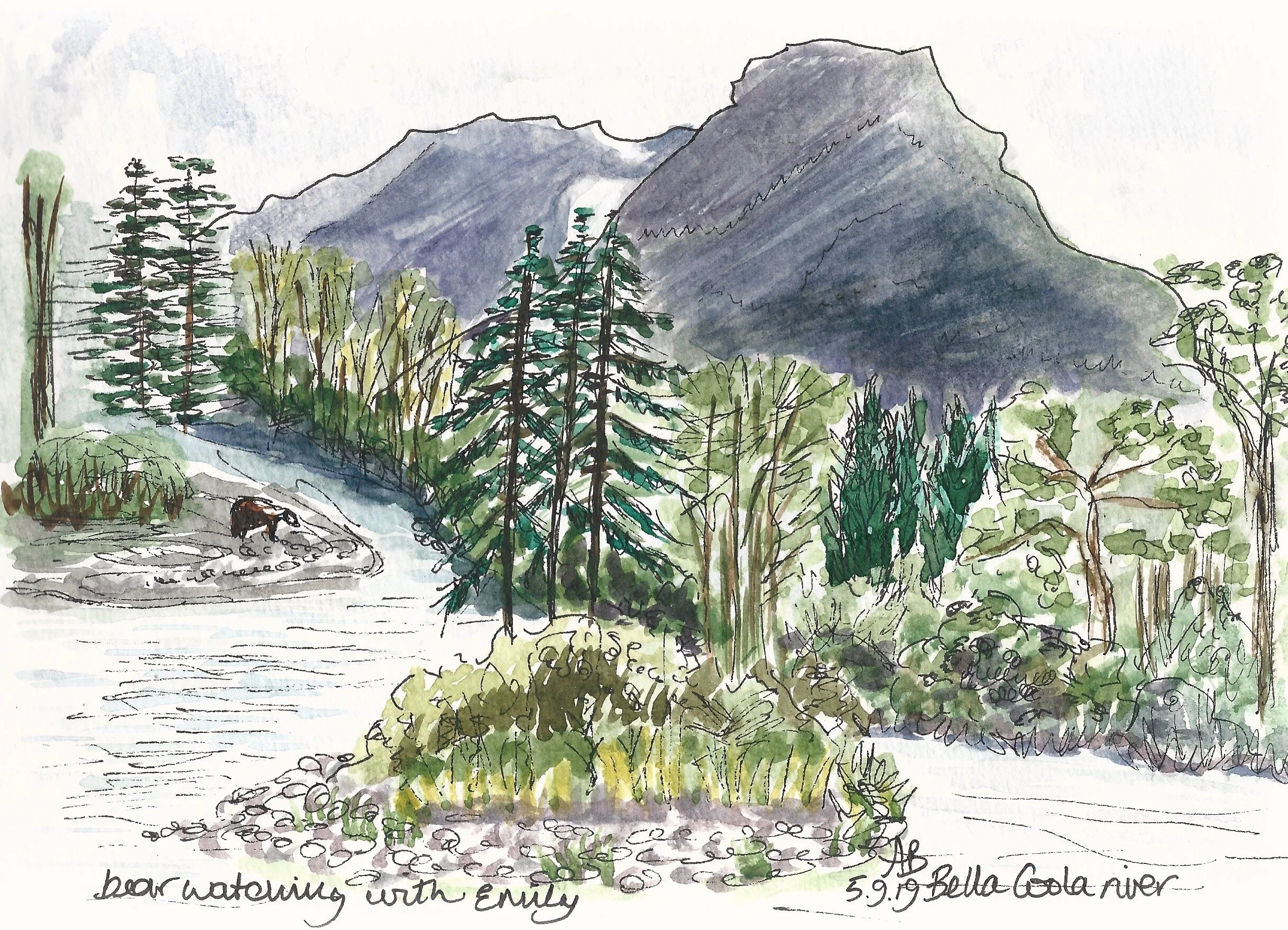 Bella Coolla, British Columbia Canada sketch