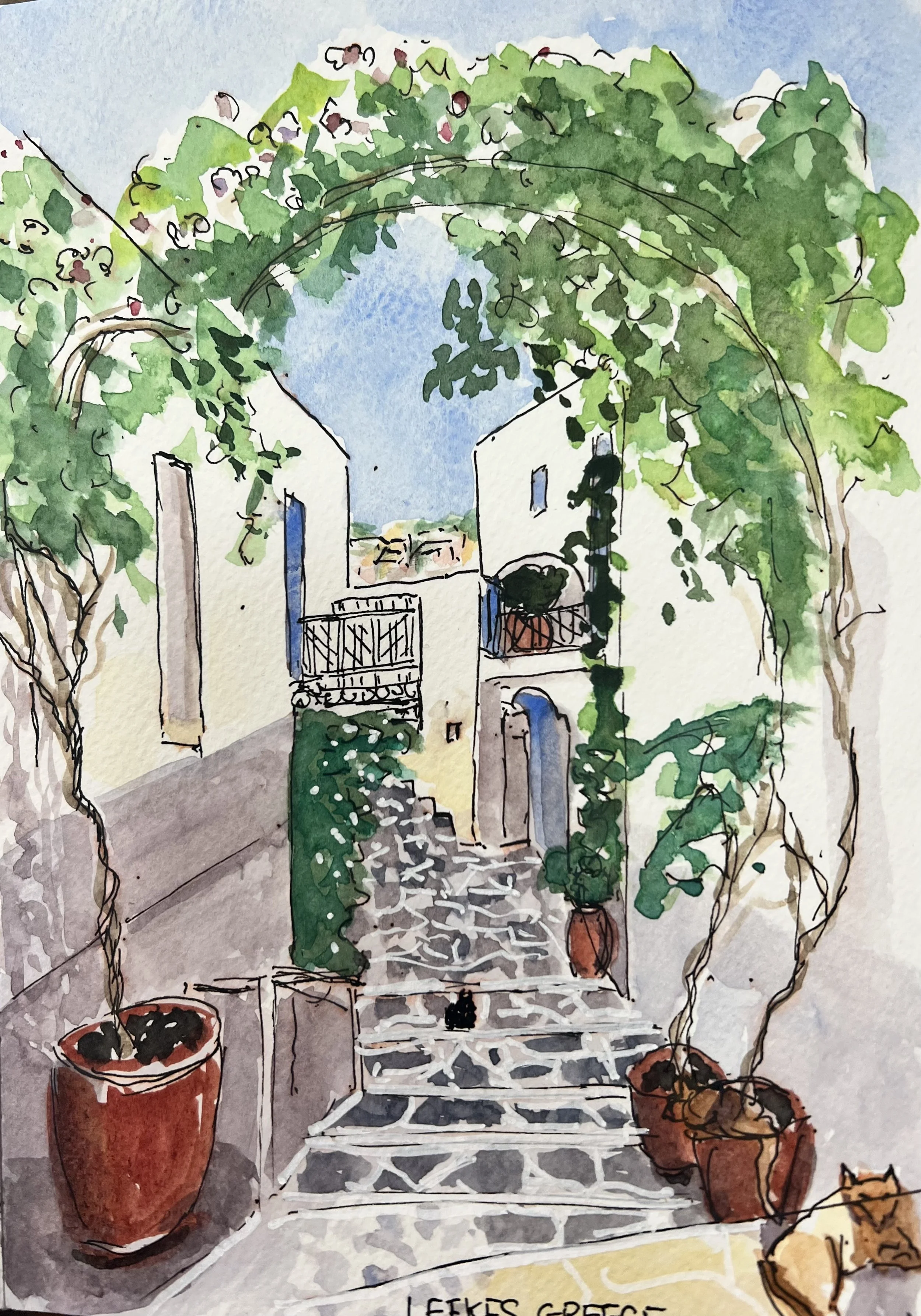 Greek village of Lefkes, Paros