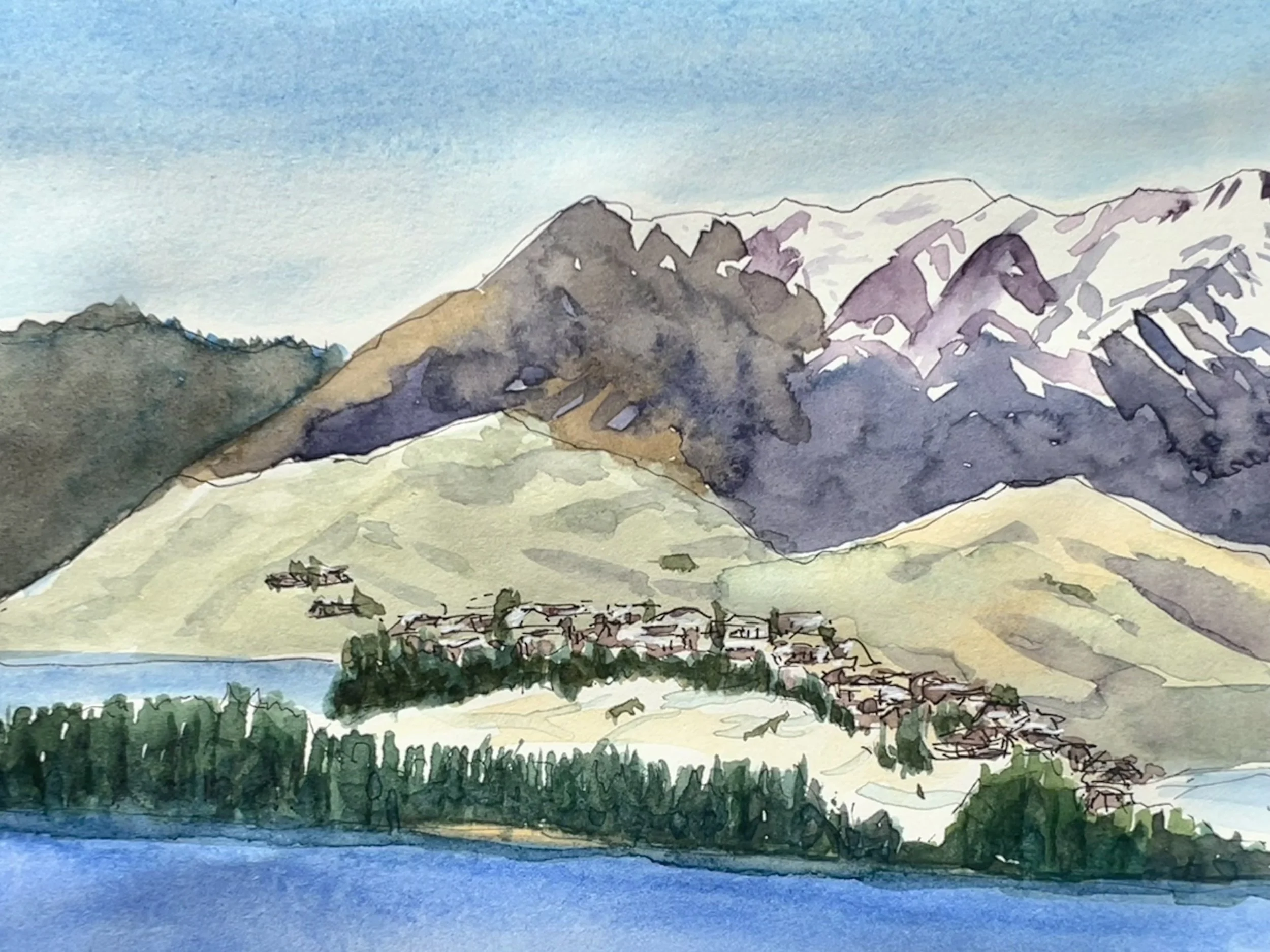 Queenstown watercolour