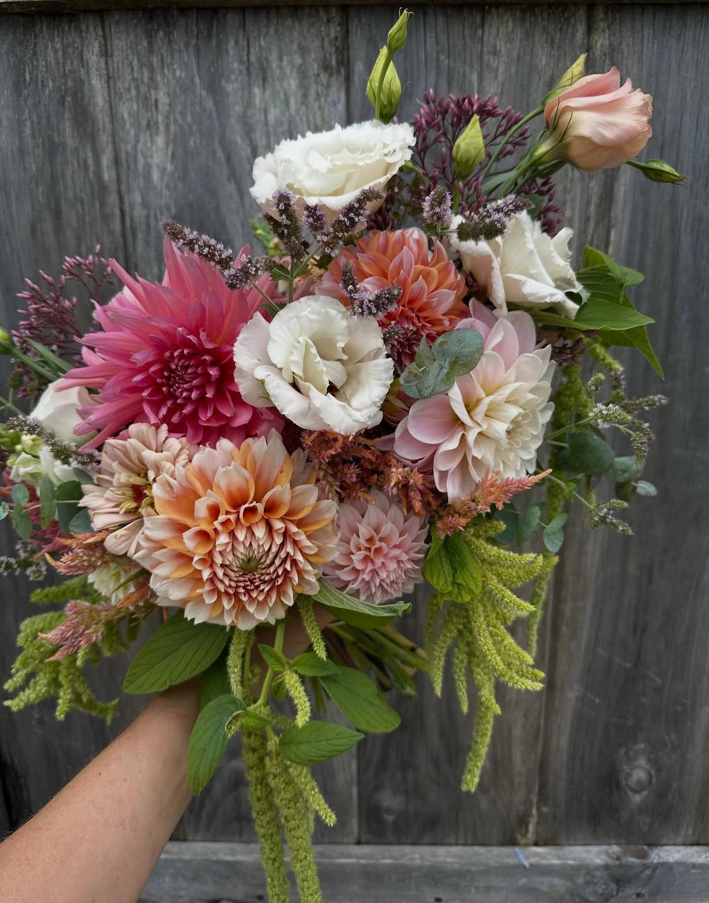 I triple dog dare you to choose your fav color palette! 100% local florals, the majority from Dandy Ram, some by way of the @maineflowercollective 
Bouquets from this past weekends triple header (that’s a sports ball term right?!)
