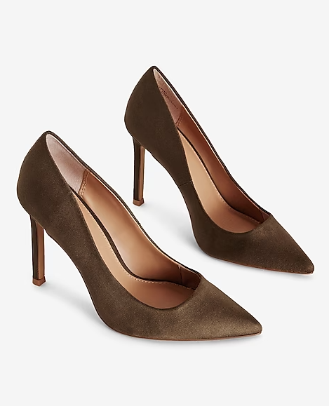Faux Suede Pointed Toe Pumps | EXPRESS