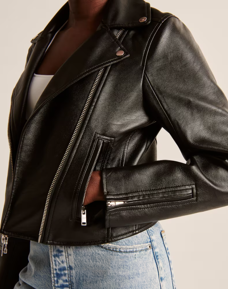 Vegan Leather Moto Jacket | Abercrombie &amp; Fitch