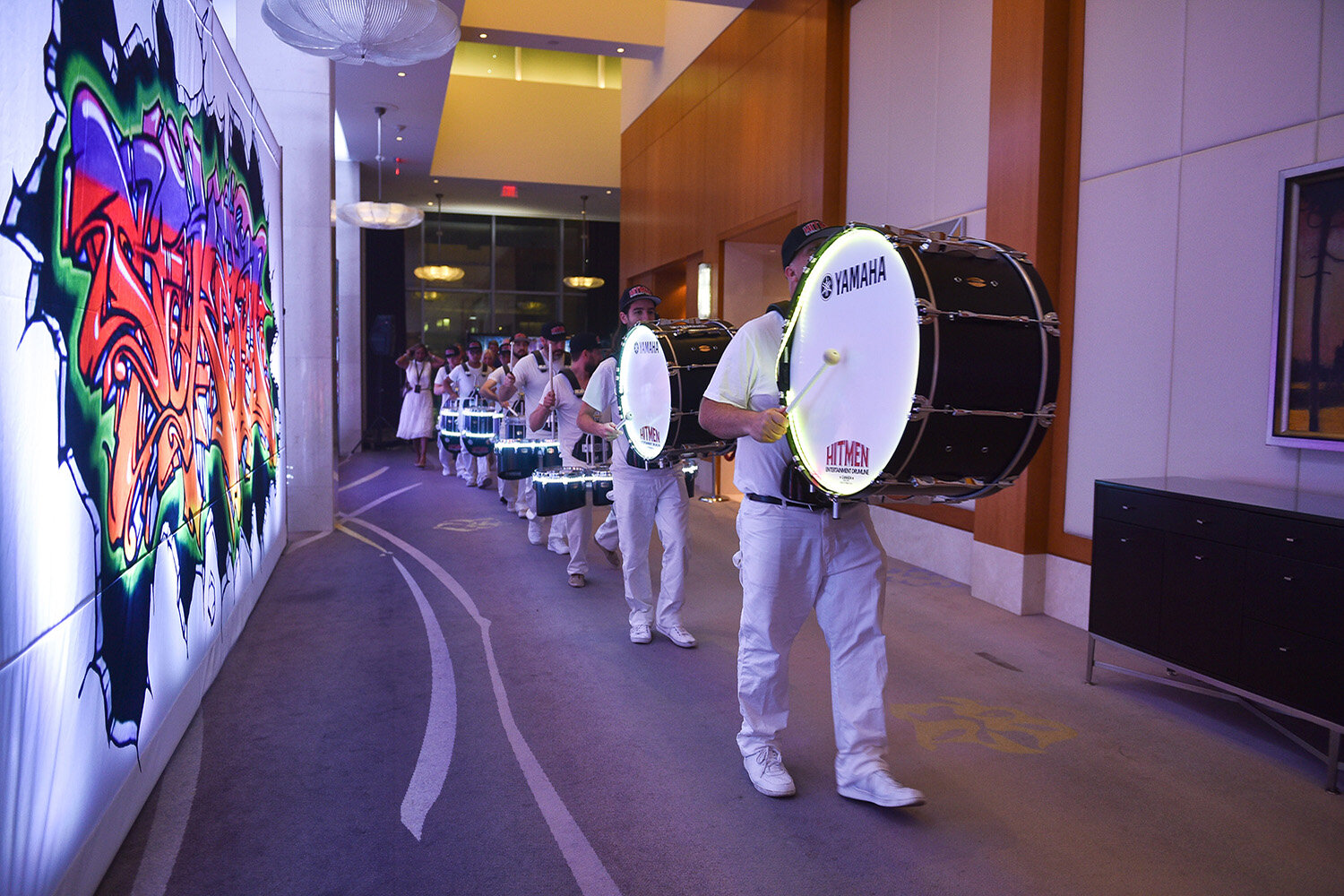  The explosive sound of a drumline creates maximum impact no matter where they perform. 