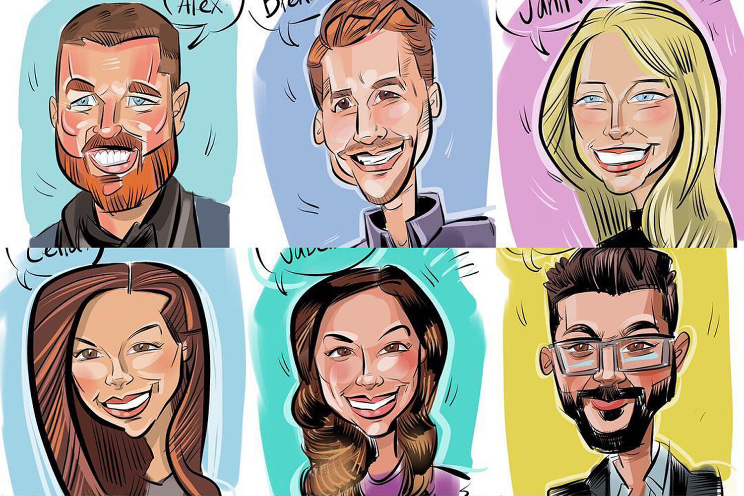 The iPad becomes the canvas, creating digital artwork that is share worthy. Our talented digital artists create caricatures, videos and capture meeting content.