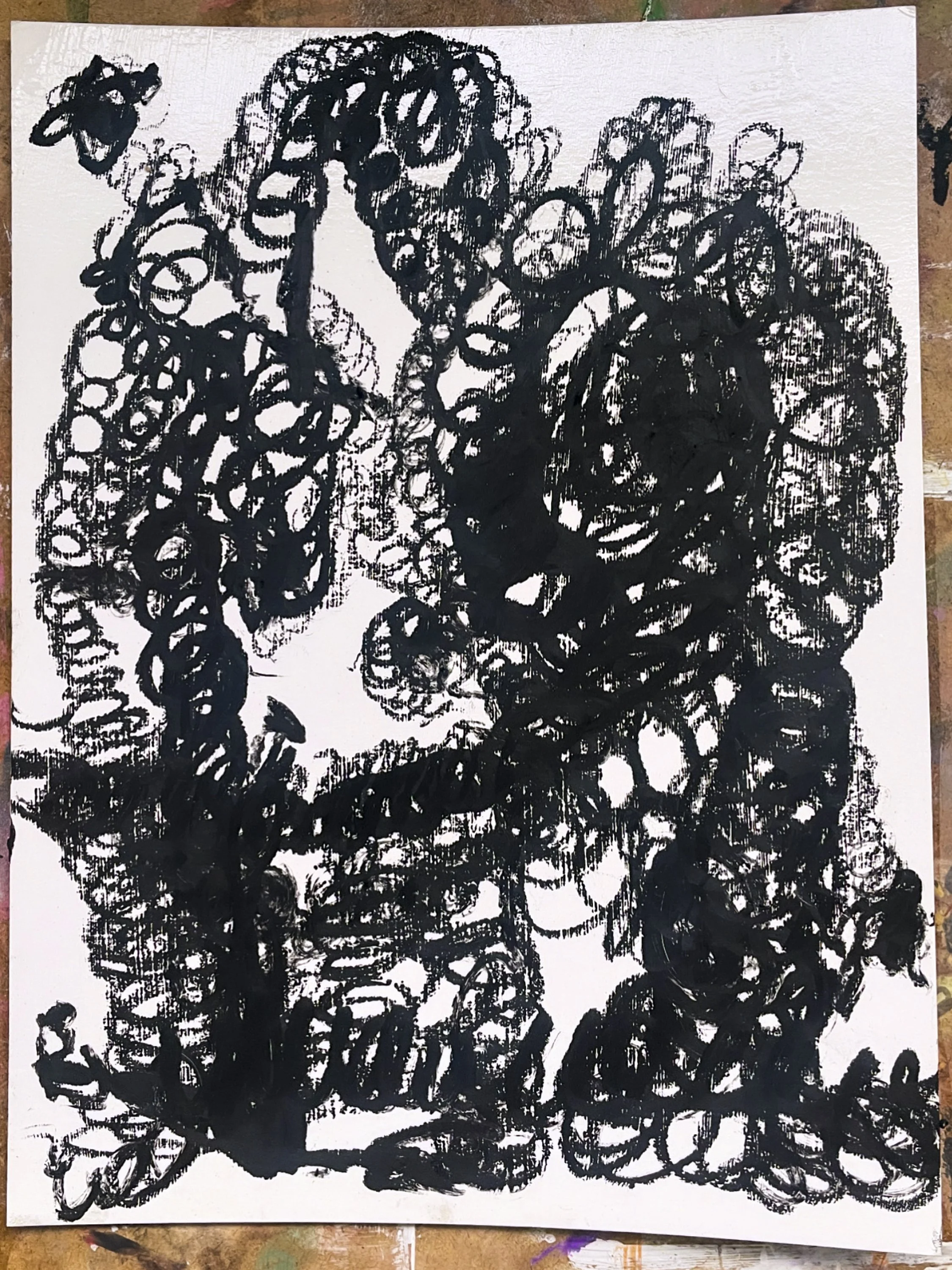  Untitled,  2026  Oil Stick on card, 32 x 24 cm