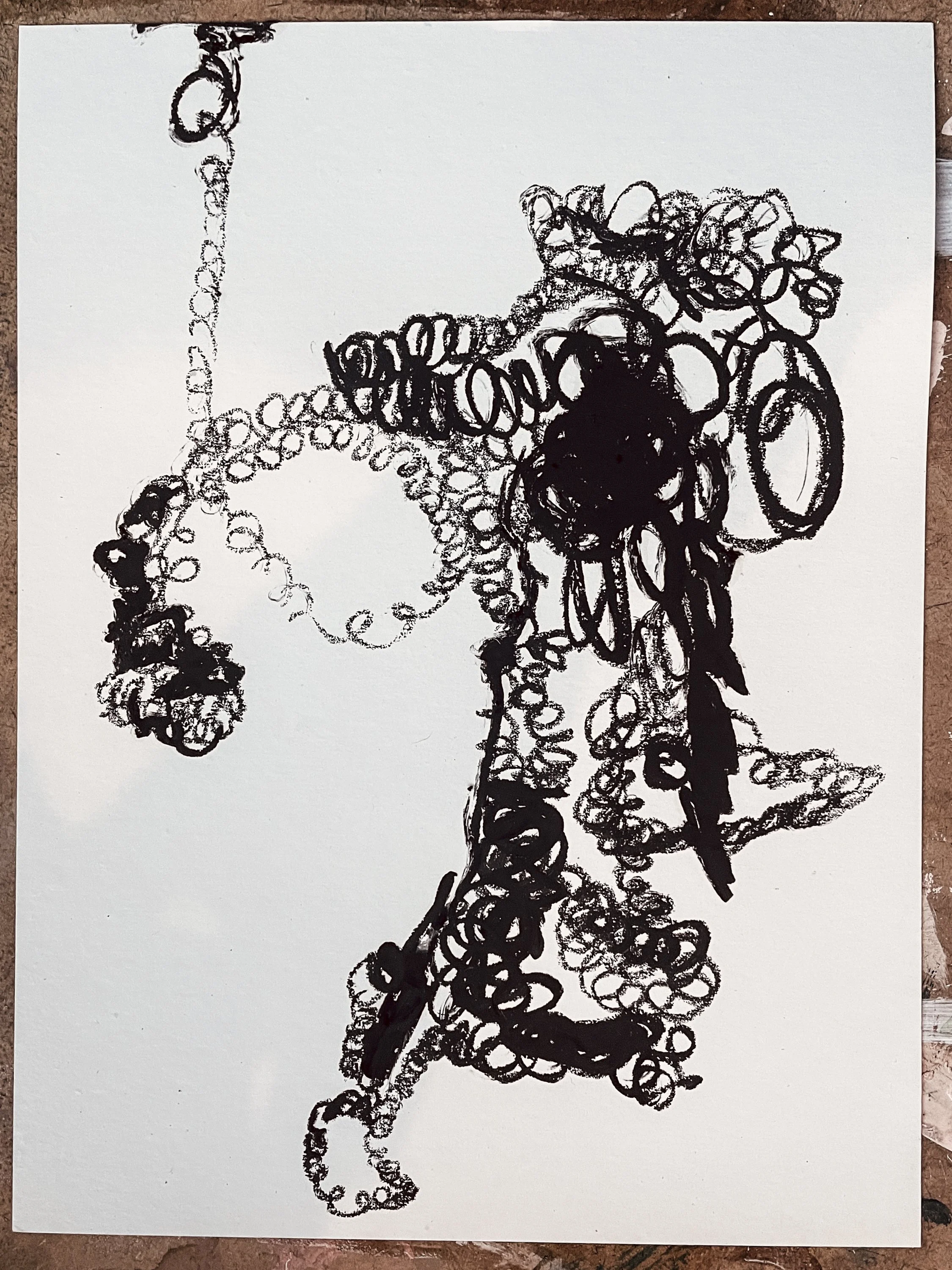  Untitled,  2026  Oil Stick on card, 32 x 24 cm