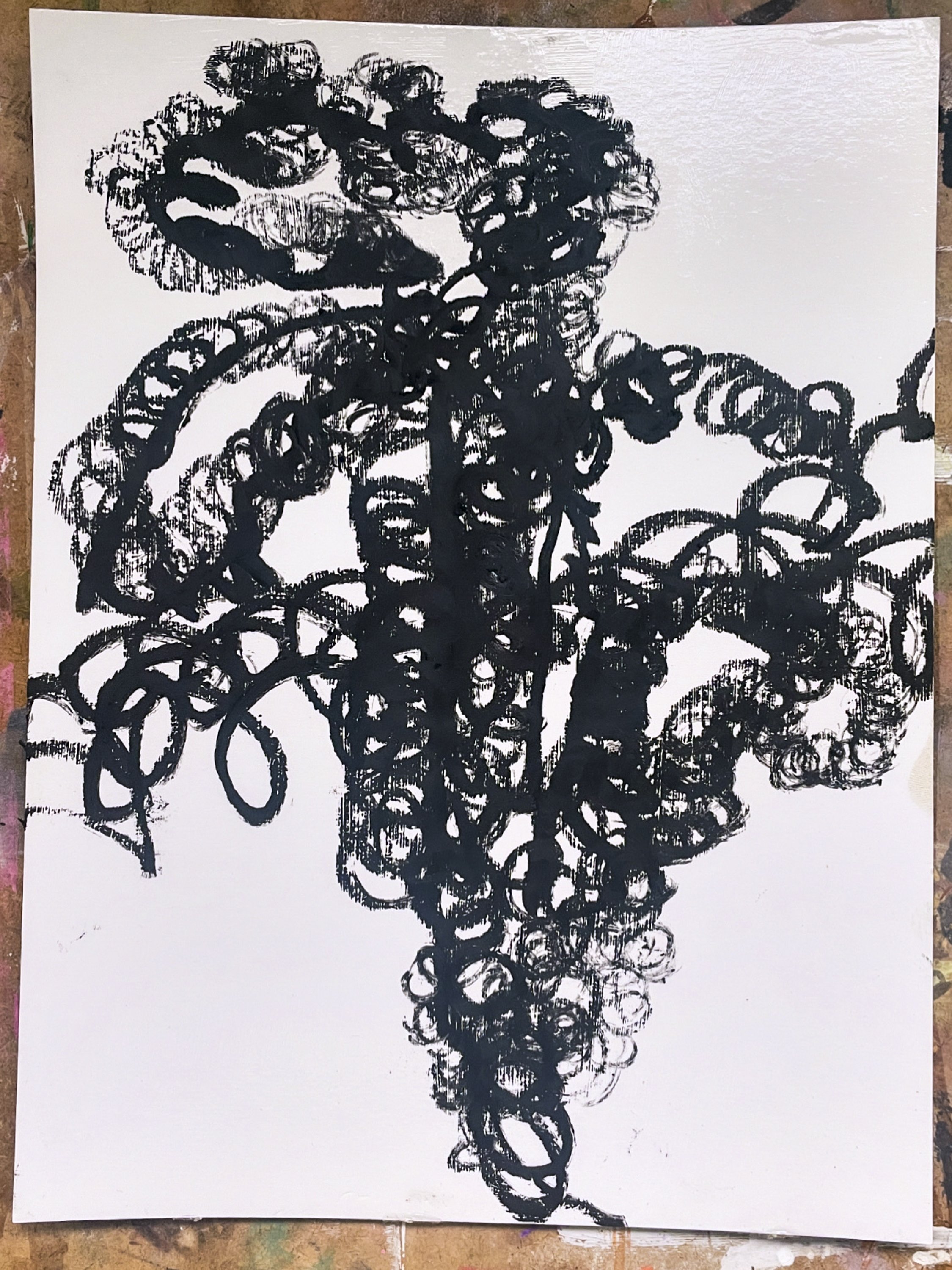  Untitled,  2026  Oil Stick on card, 32 x 24 cm