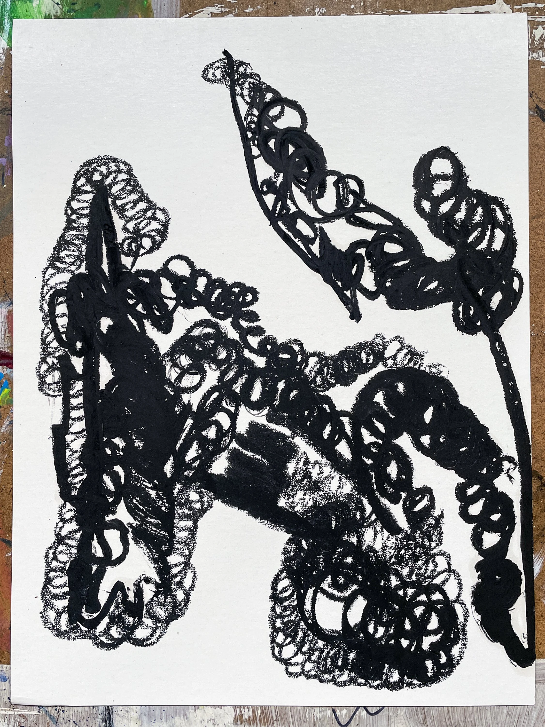 Untitled,  2026  Oil Stick on card, 32 x 24 cm