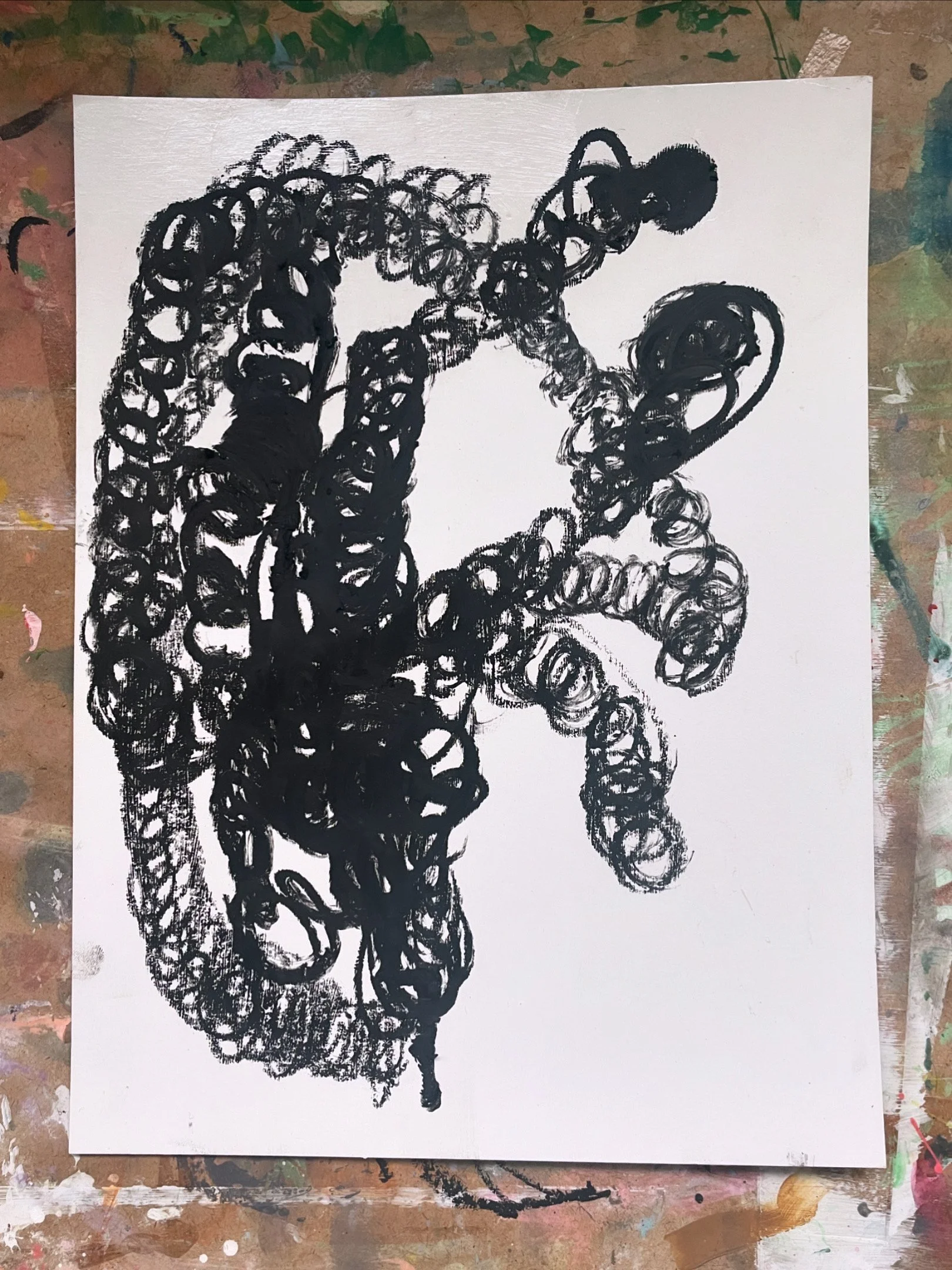  Untitled,  2026  Oil Stick on card, 32 x 24 cm