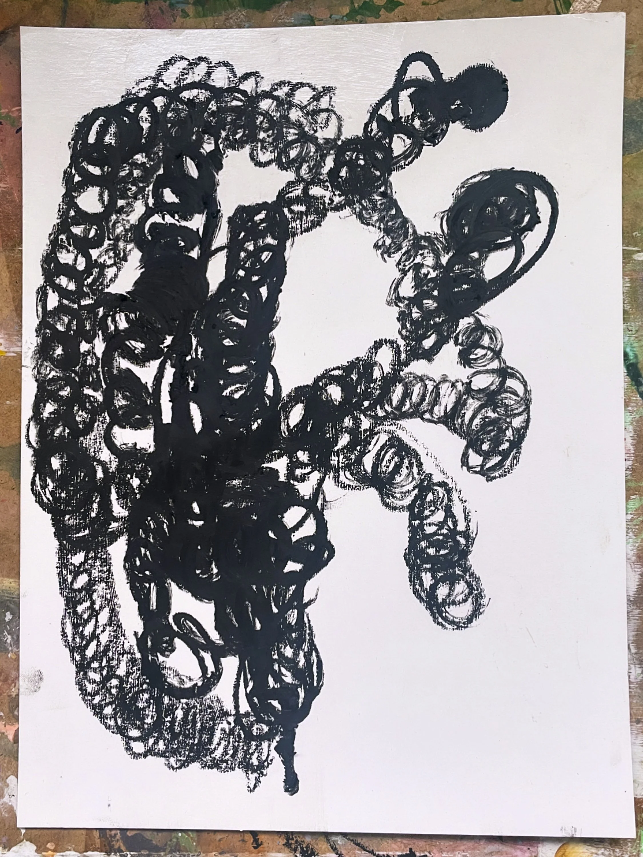  Untitled,  2026  Oil Stick on card, 32 x 24 cm