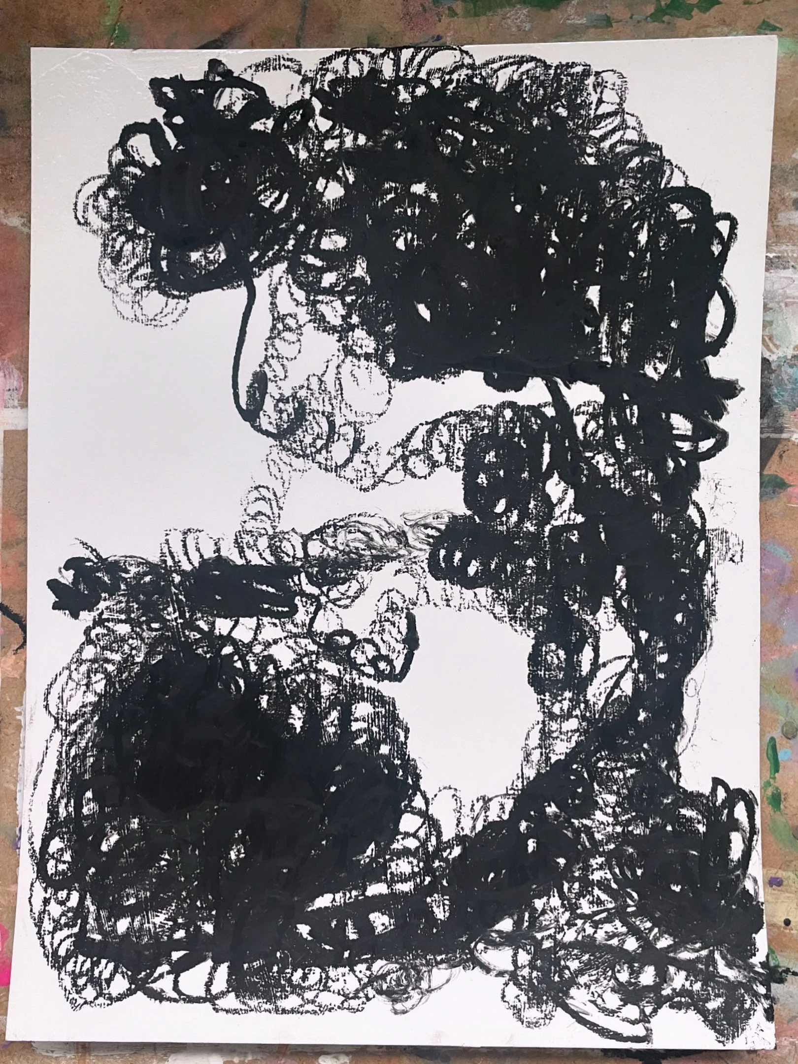  Untitled,  2026  Oil Stick on card, 32 x 24 cm