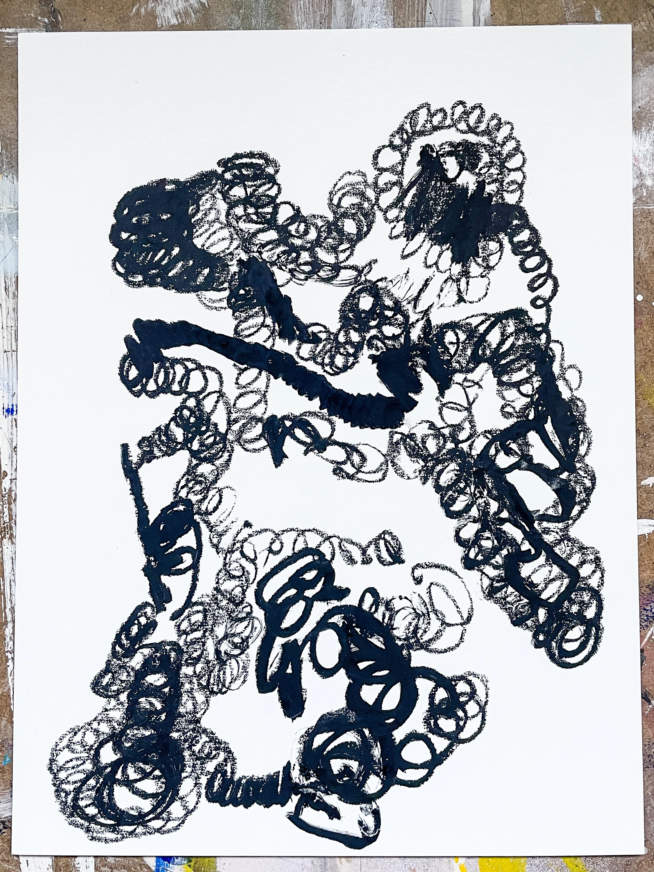  Untitled,  2026  Oil Stick on card, 32 x 24 cm