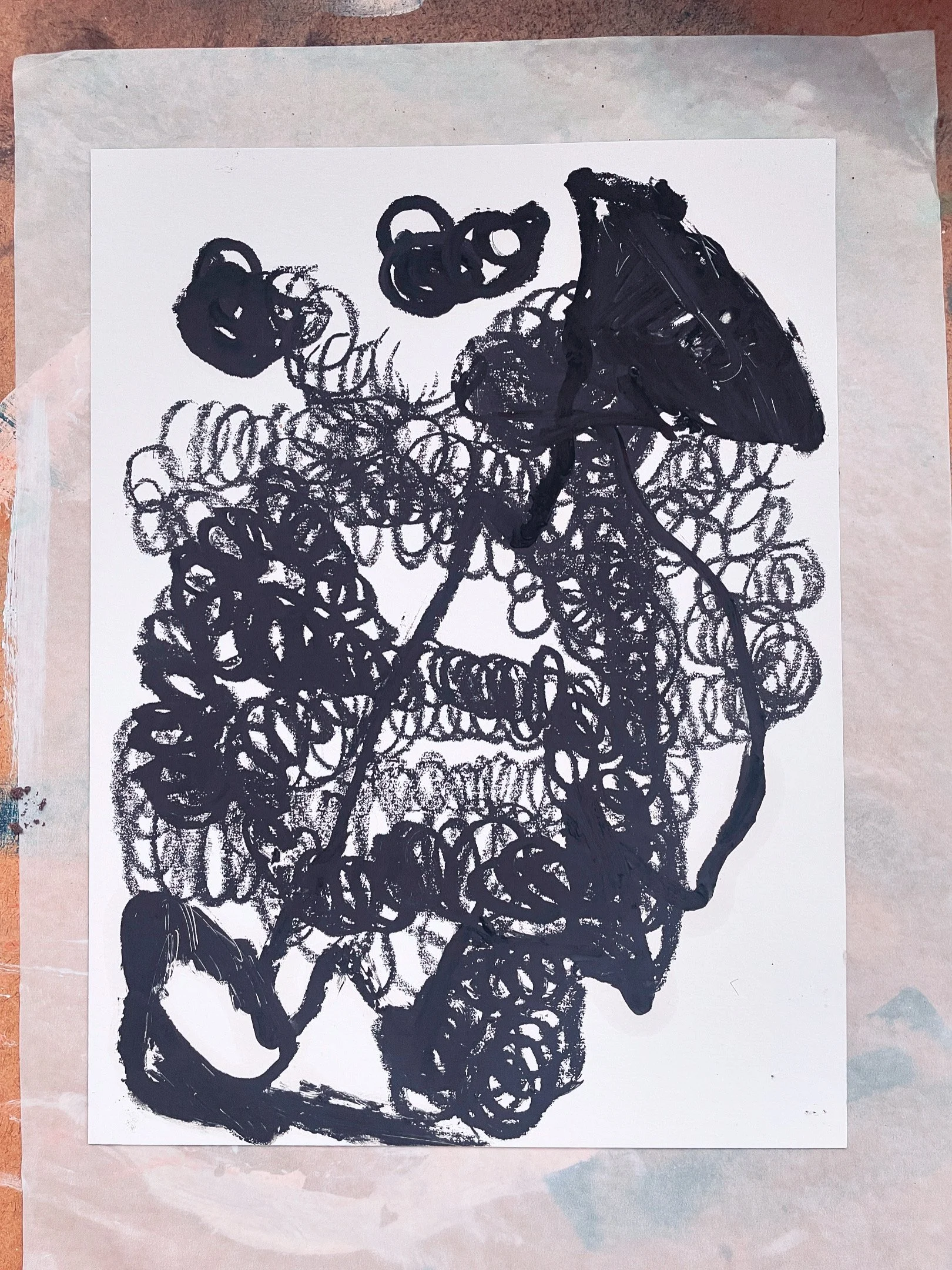  Untitled,  2026  Oil Stick on card, 32 x 24 cm