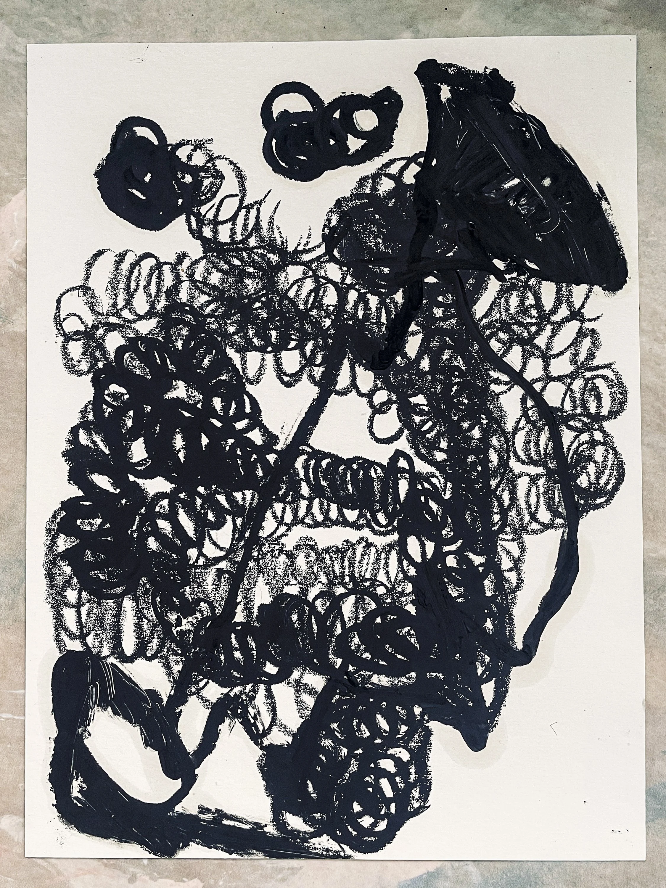  Untitled,  2026  Oil Stick on card, 32 x 24 cm