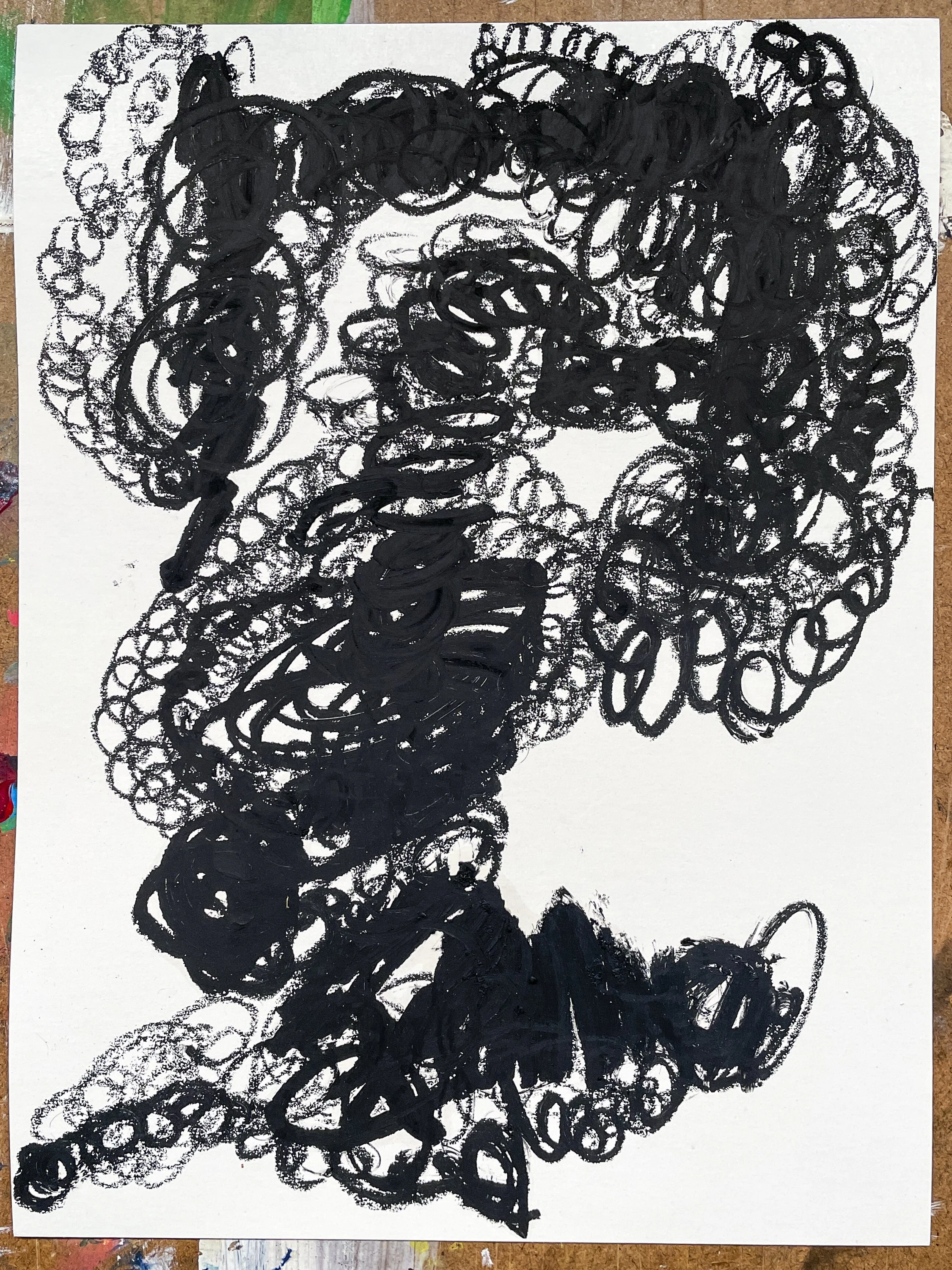 Untitled,  2026  Oil Stick on card, 32 x 24 cm
