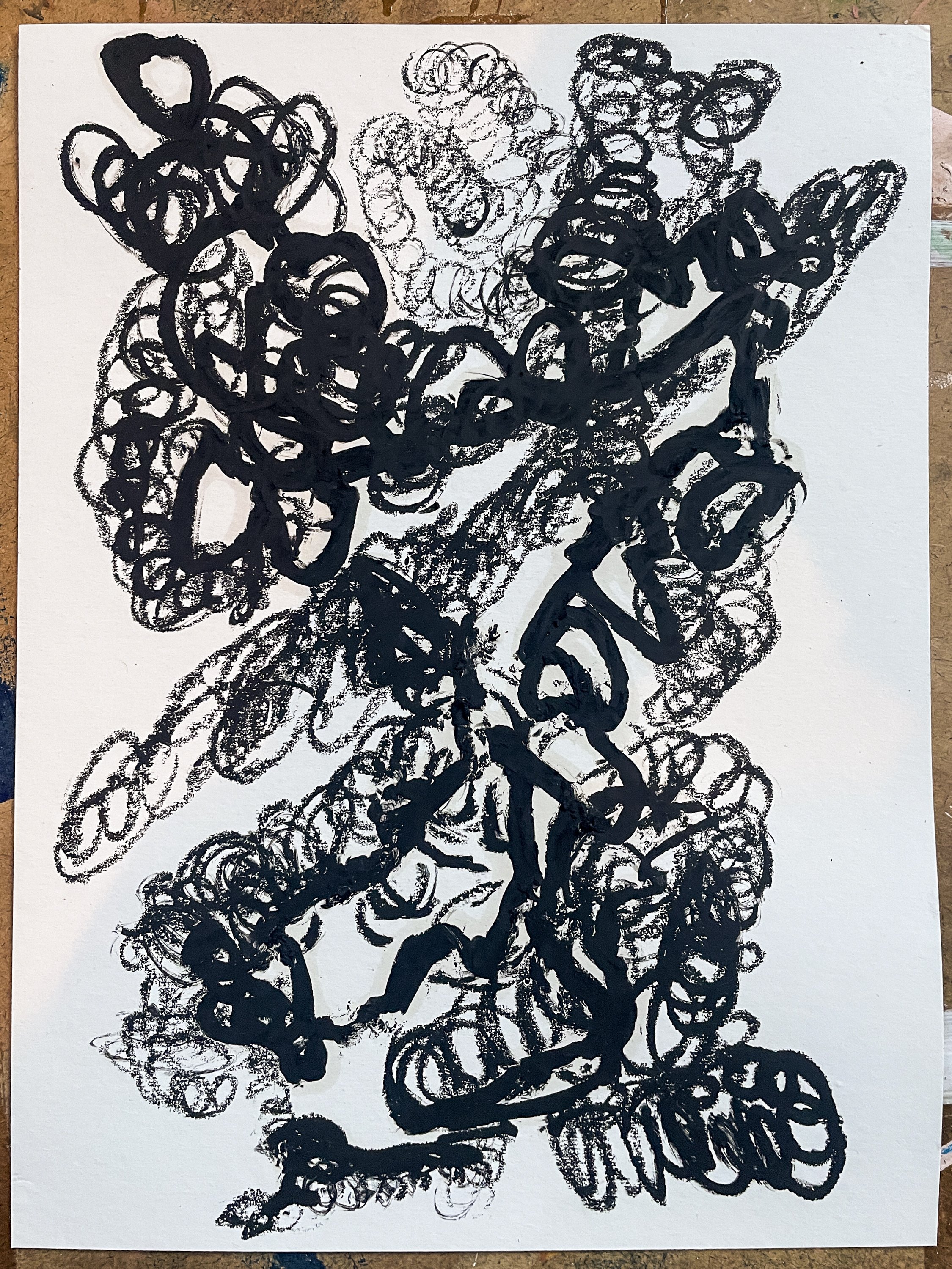  Untitled,  2026  Oil Stick on card, 32 x 24 cm