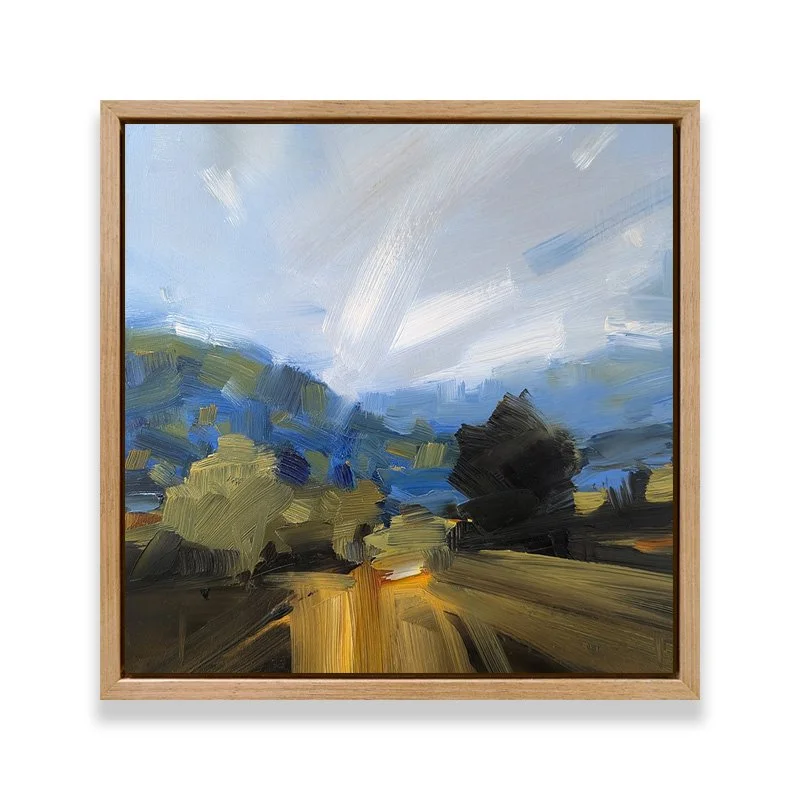 MINIS!
My upcoming exhibition includes a limited series of four 20cm square 'minis' – framed studies on board. Here are the first two 😀
Lethbridge Gallery
17 October — 4 November
Opening night is Friday 17 October, 6-7.30pm. Come