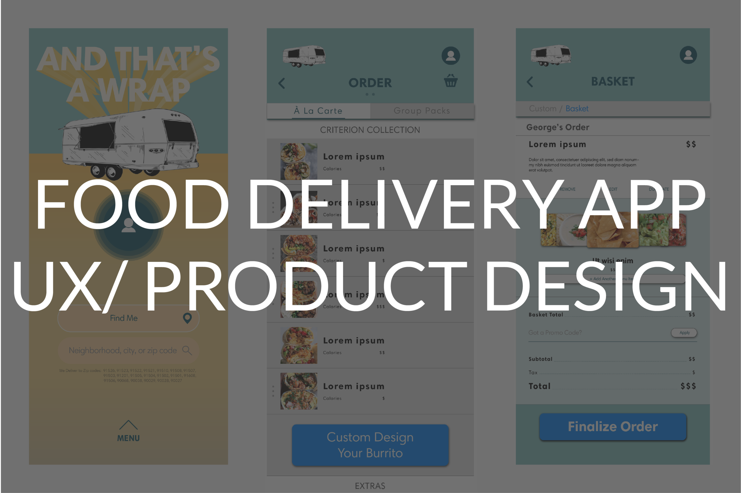 Custom Food Delivery App - UI/ UX and Product Design