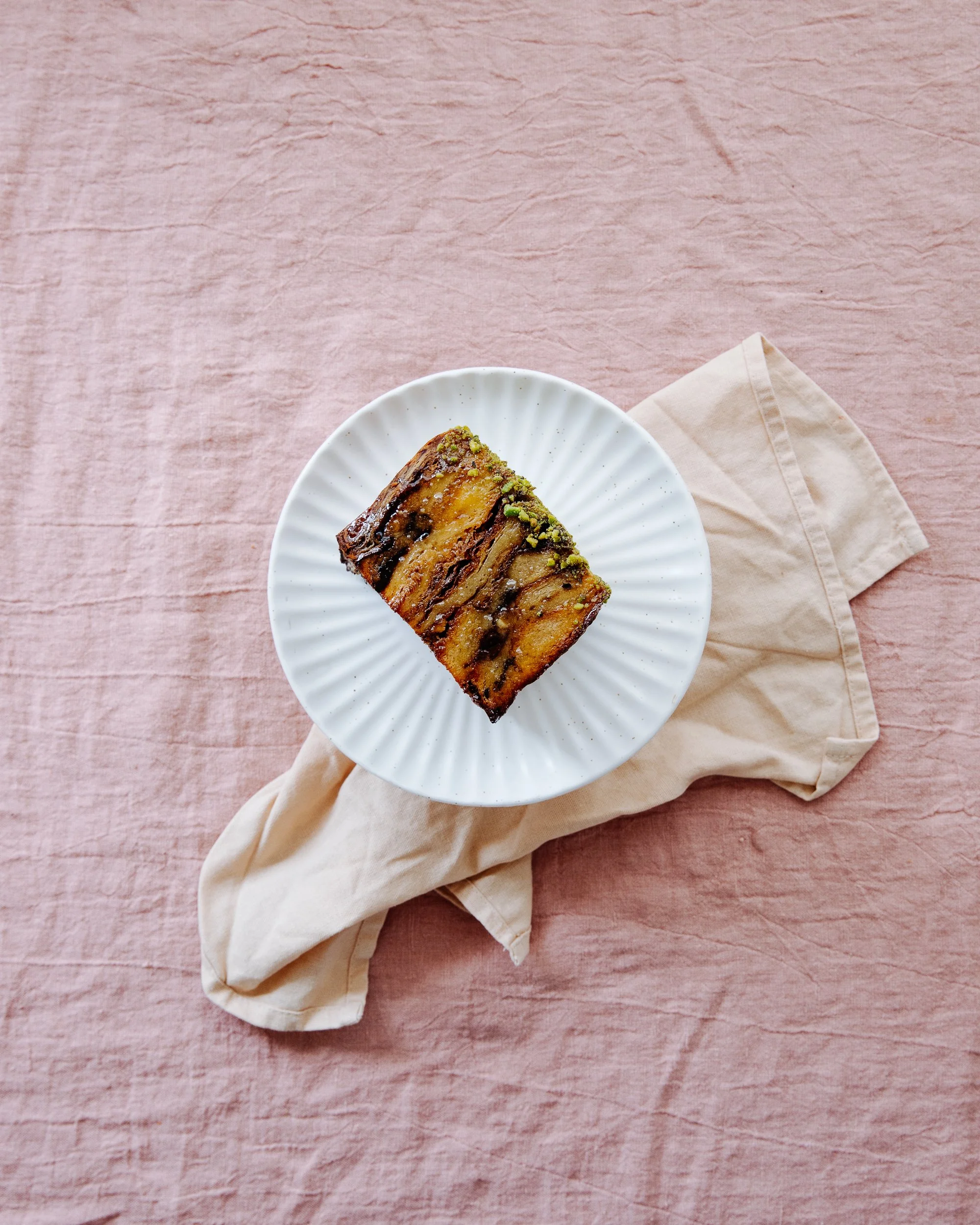 Pistachio Bread & Butter Pudding