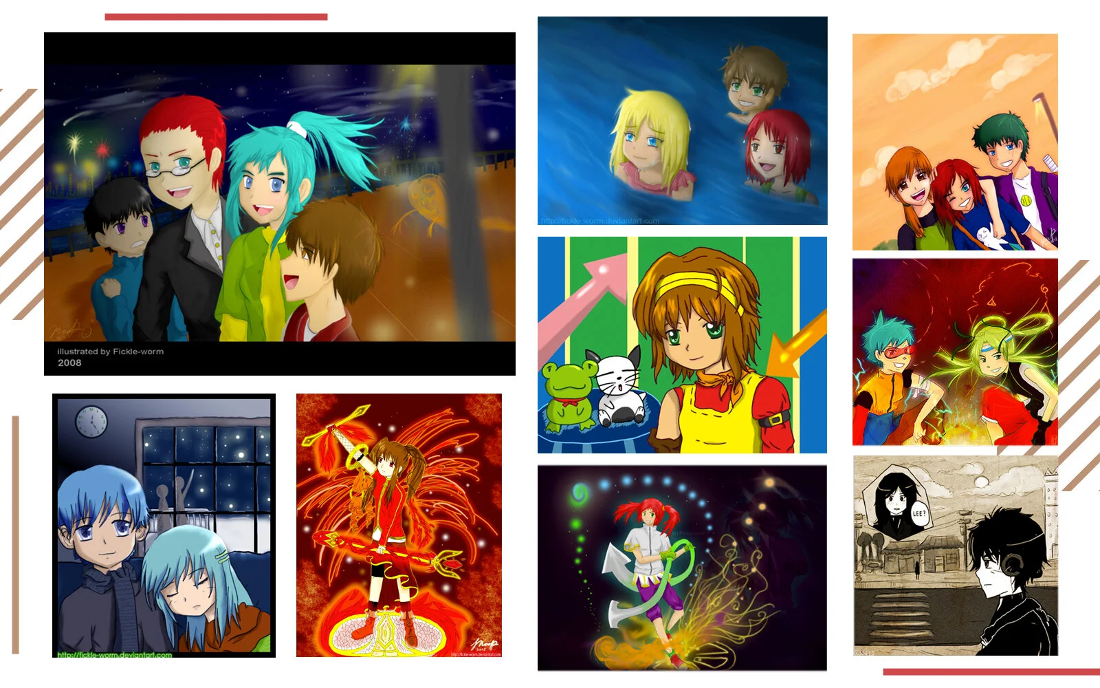 So colorful! Some of these were done with a theme in mind, as part of the 100 Themes Challenge in dA.
