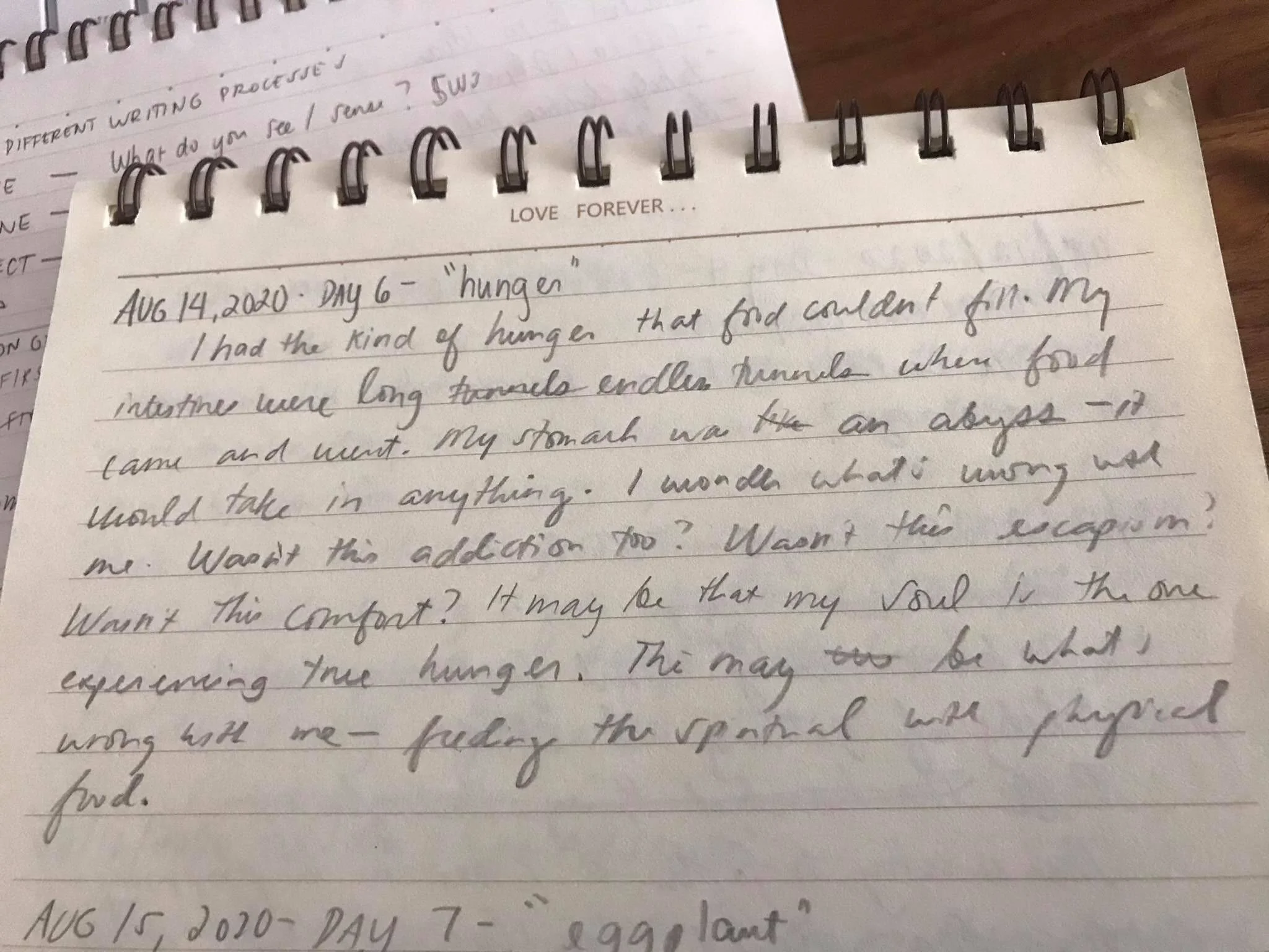 As you can see, the Day 6 prompt should have been on August 6th, right? But I just went with the flow. I didn’t force myself to write when I didn’t feel okay or when I needed to rest. Just let the ideas come through.
