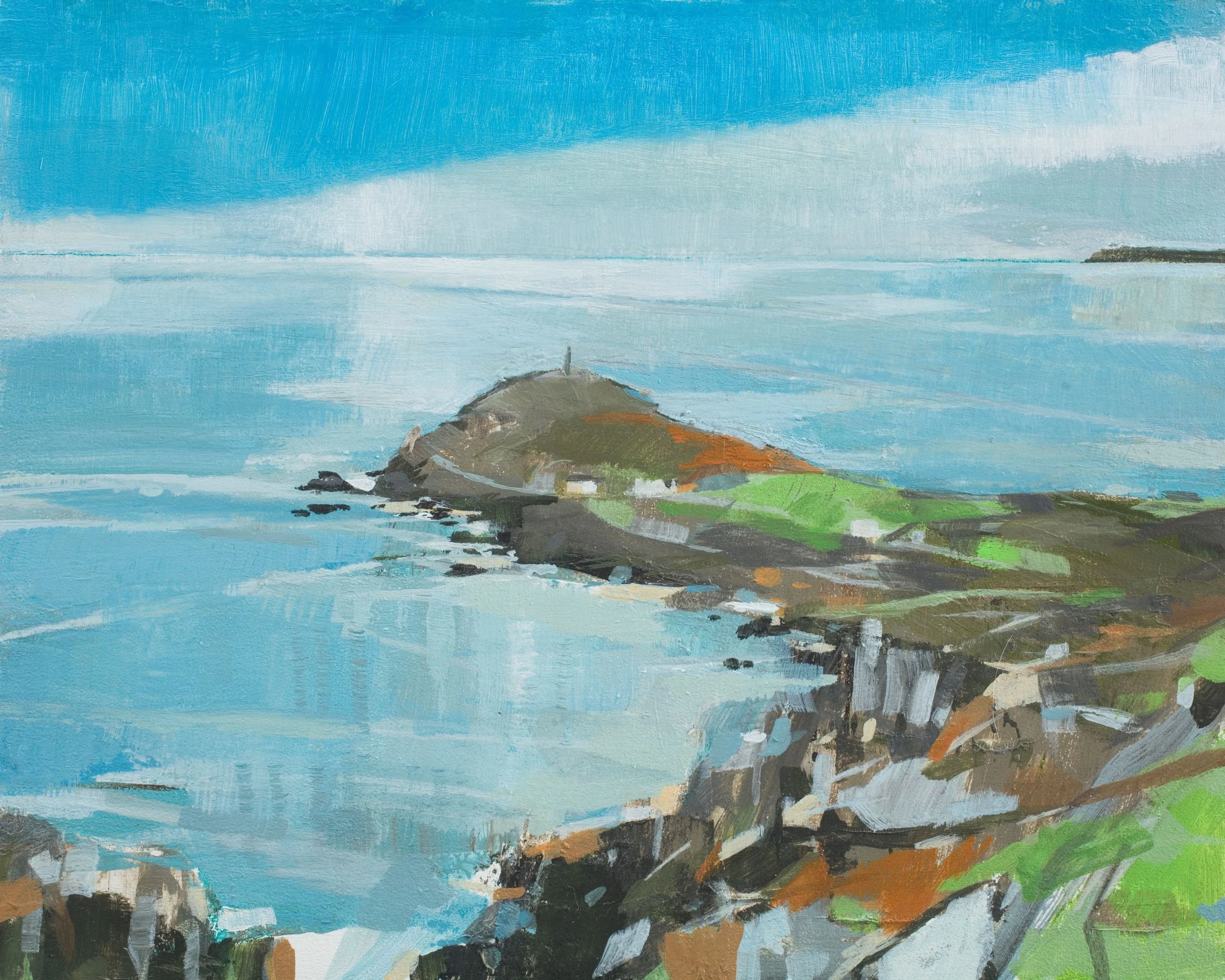 The Cape from Carn Gloose, 
20x25cms, acrylic on  panel, £650