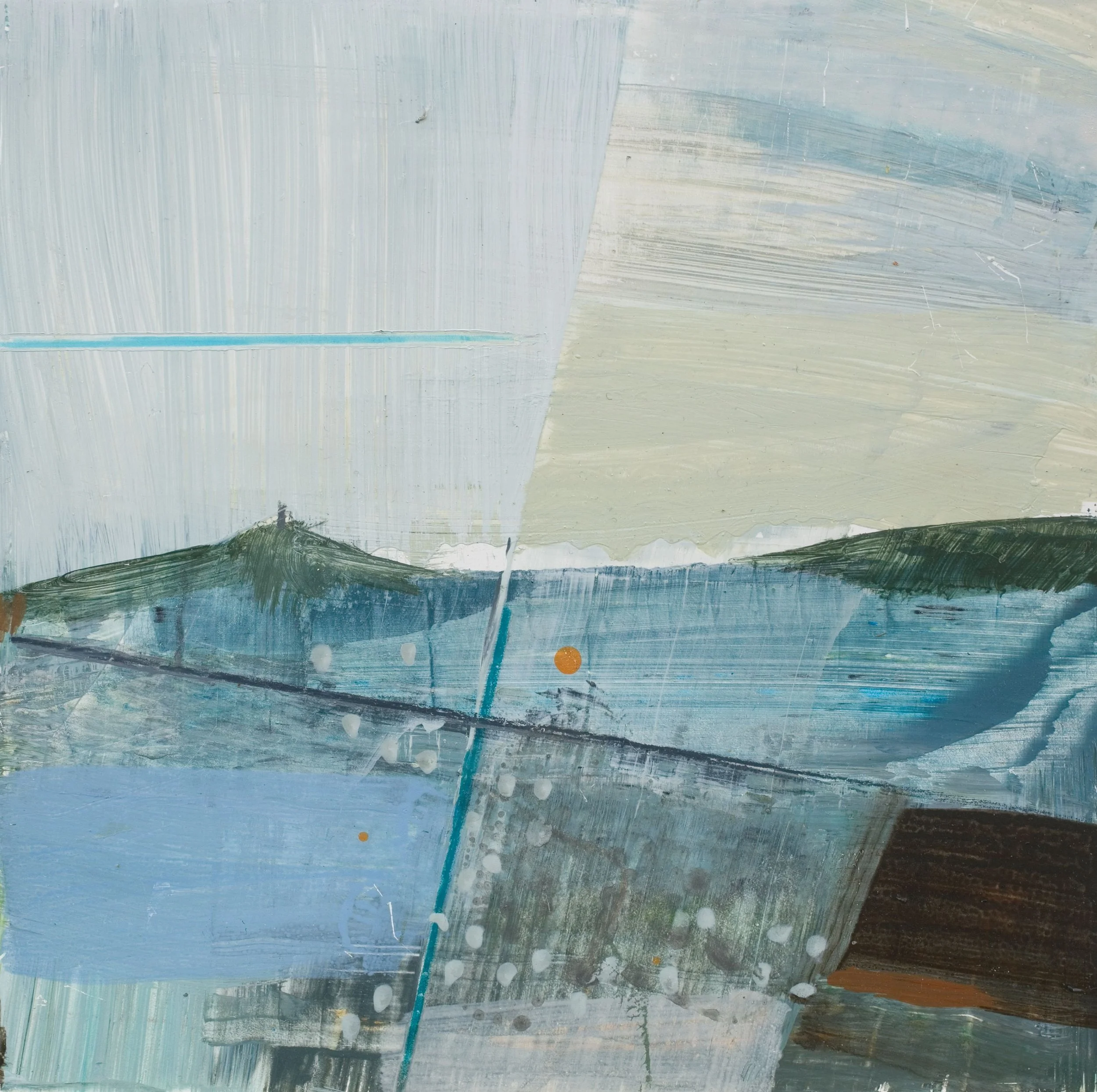 Bay, 
15x15cms, acr on cradled panel, £450