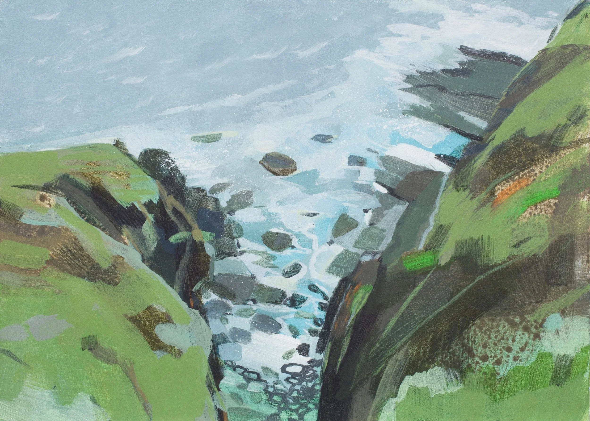 Zawn, 
25x35cms, acrylic on panel, £800