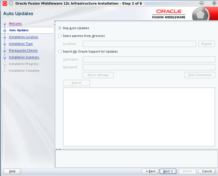 Choose the Fusion Middleware Home location for example /app/oracle/obiee12c