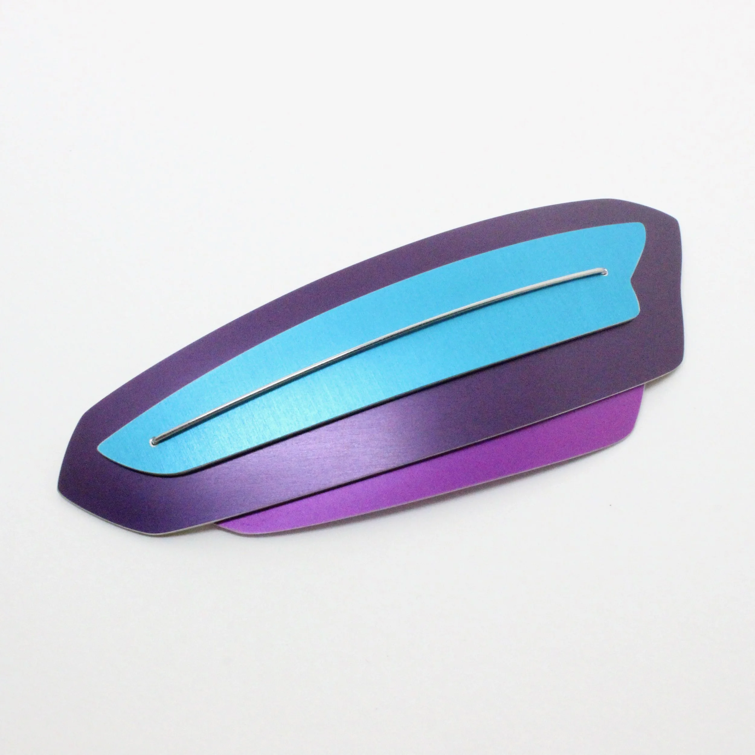 Dash Brooch Large (3 Layer) - turquoise, purple, magenta