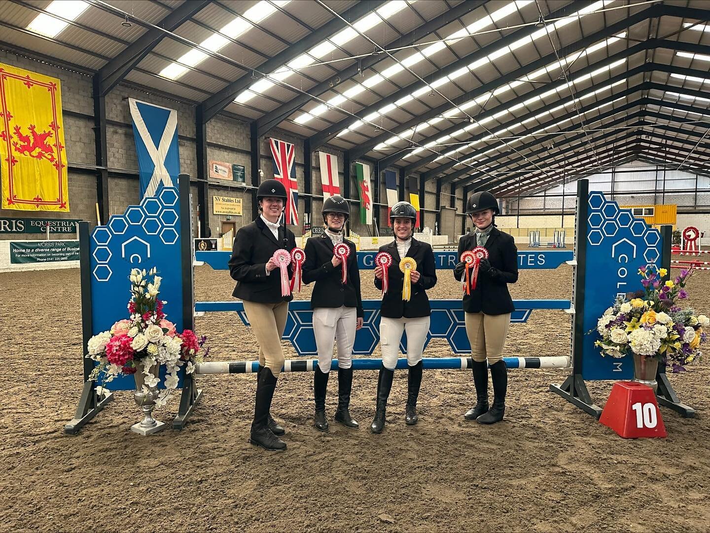 Fantastic day at Morris stables for D team comp today ! Came home with an overall team 1st 🏆 Leyre in 3rd, Alanna in 5th, Jamie in 6th and Savannah in 7th for individuals. Well done everyone who competed today and thank you @gcu.equestrian for hosti