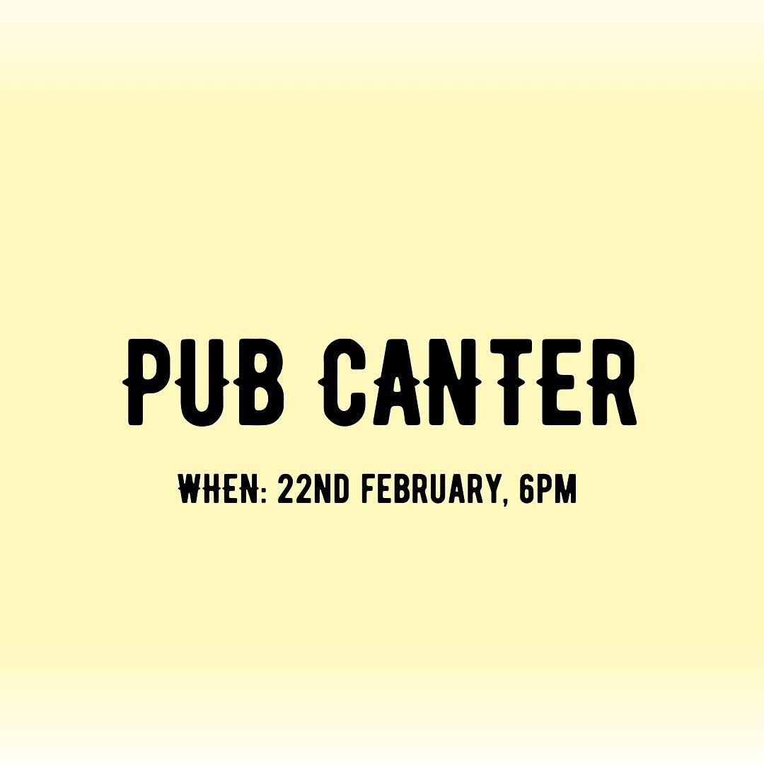 Apologies! The last post had an error, the social is for February, not March :) 

GURC PUB CANTER 🖤💛

We will be flat hopping in the West End, playing GURC and Horse themed games and then ending the night at Kitties, on Great Western Road. 

Please