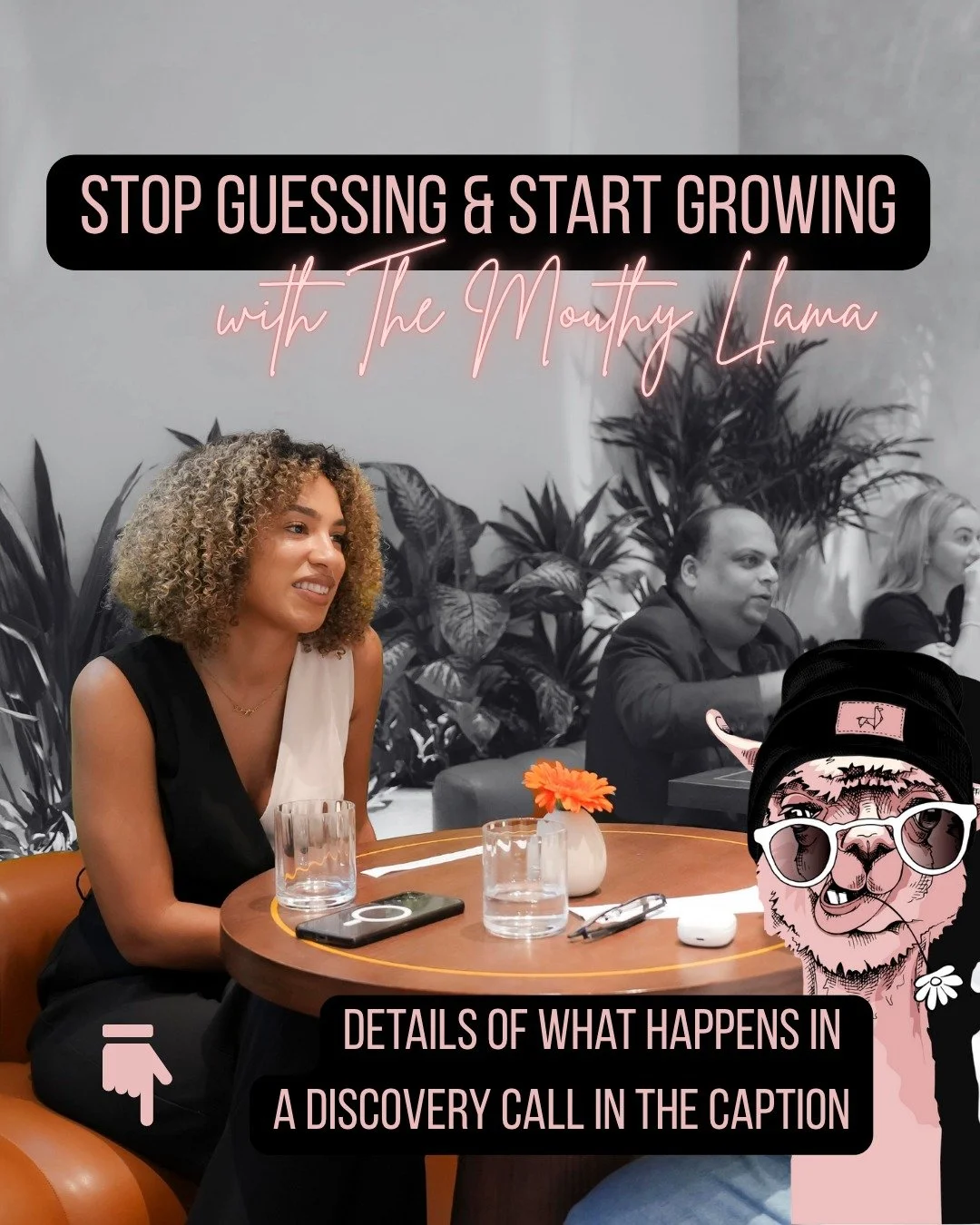 Ever wondered what actually happens in a discovery meeting with The Mouthy Llama?

It&rsquo;s not just a coffee and a chat (although we do love both).
Here&rsquo;s what we actually cover:

🧠 Understanding your biz goals
📊 Reviewing what&rsquo;s wor