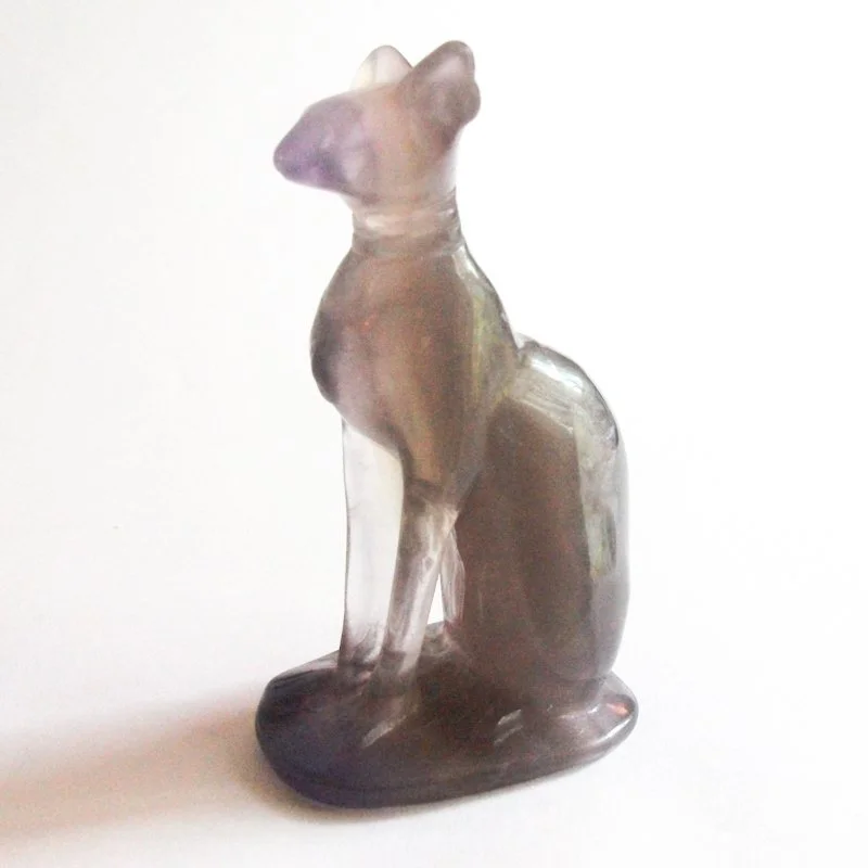Fluorite Cat Carving