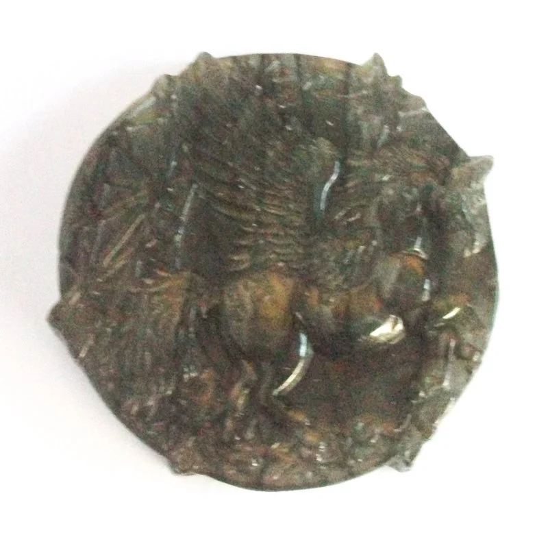 Labradorite Winged Unicorn Carved Disc