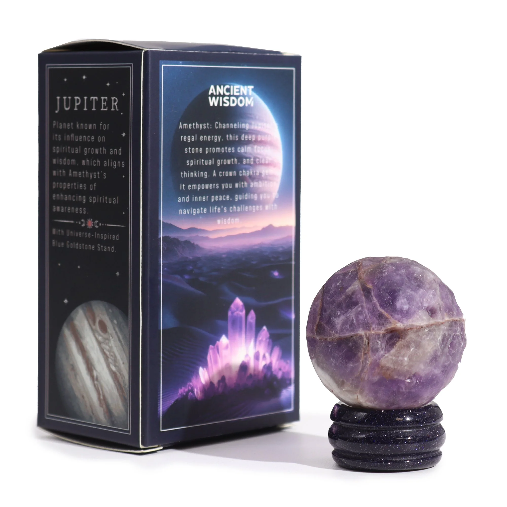 Amethyst Gemstone Planet with Stand