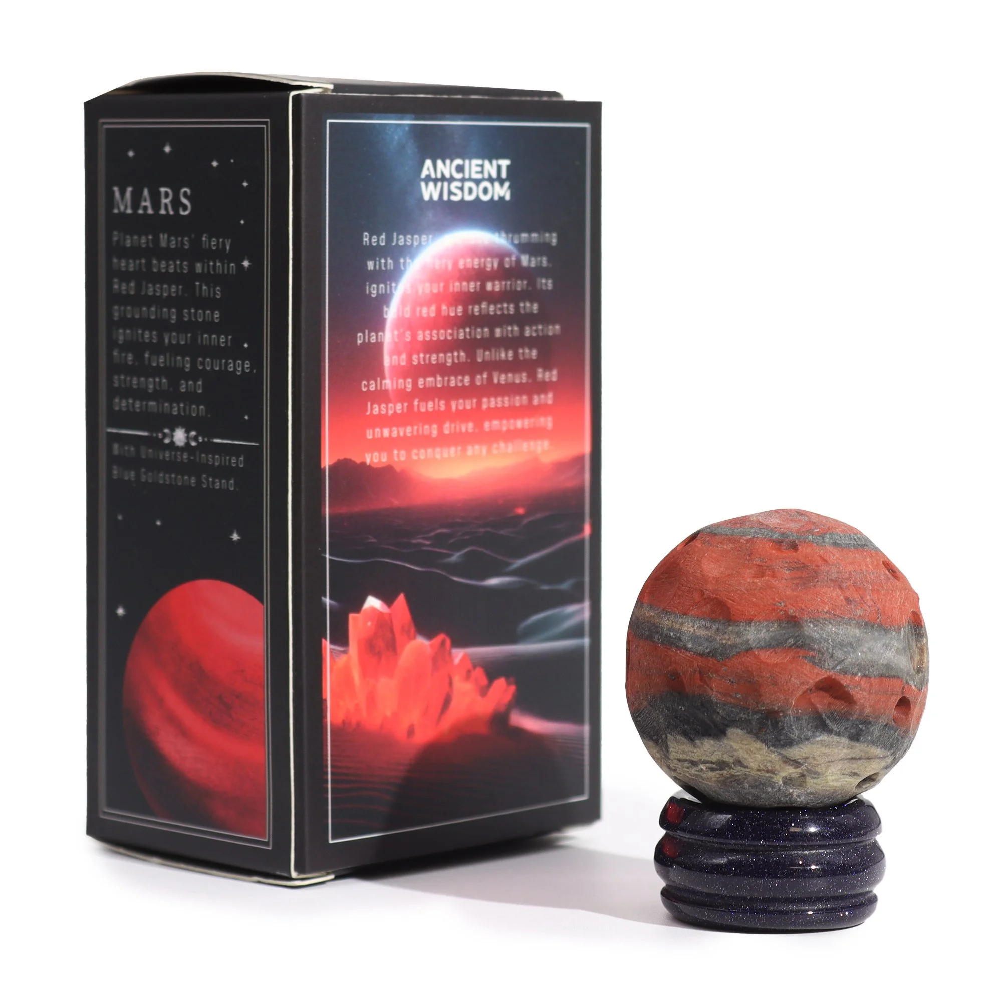 Red Jasper Gemstone Planet with Stand