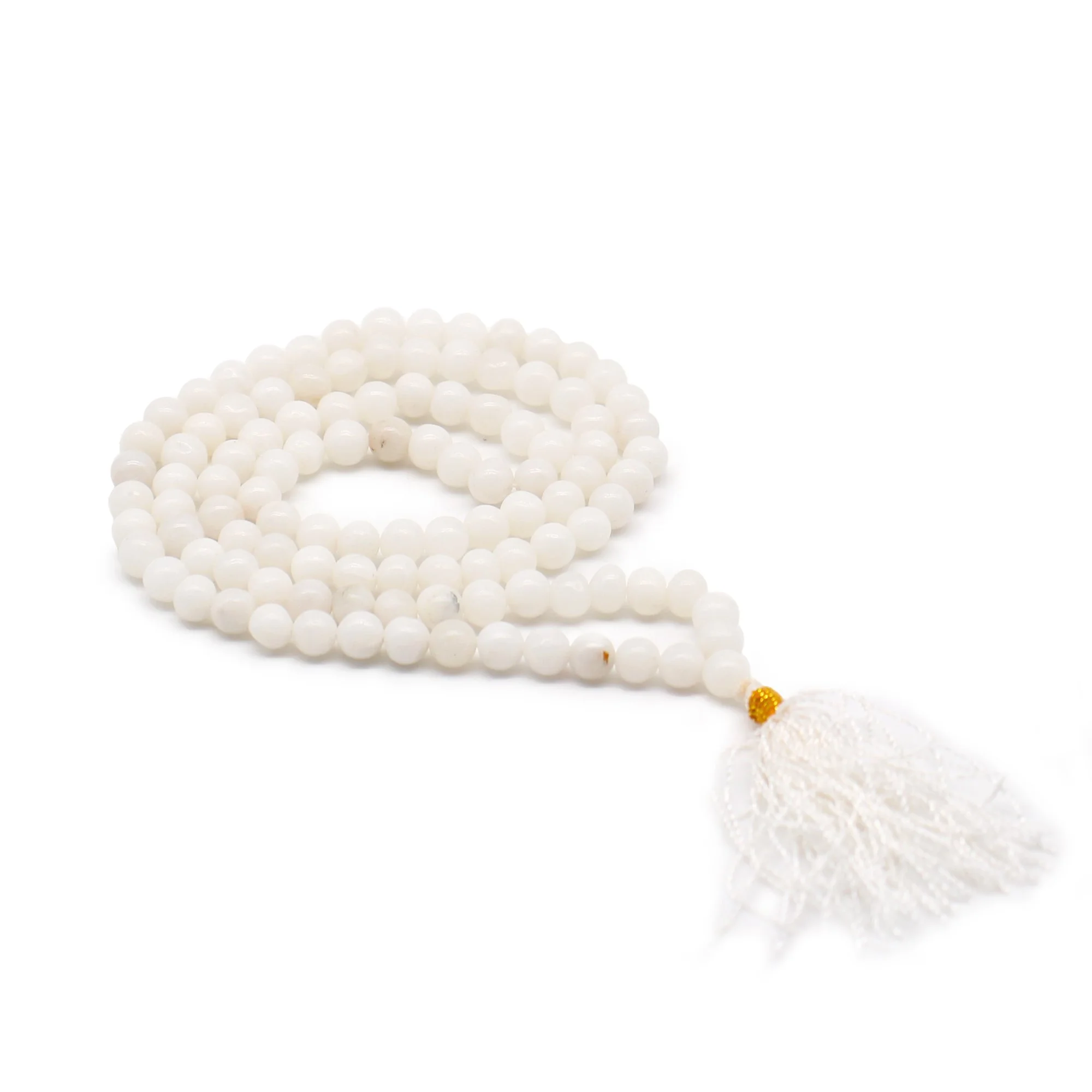White Quartz Crystal Mala Beads