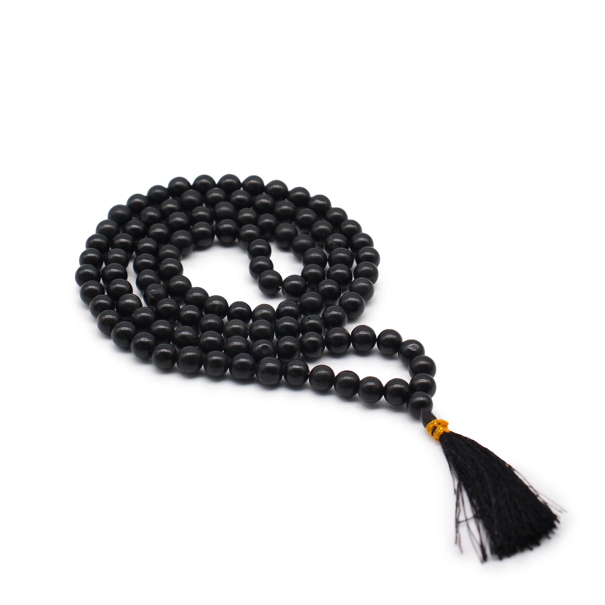 Black Agate Crystal Mala Beads