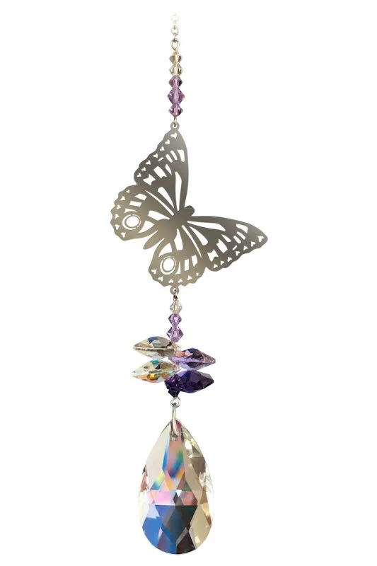Rainbow Crystal Butterfly Suncatcher