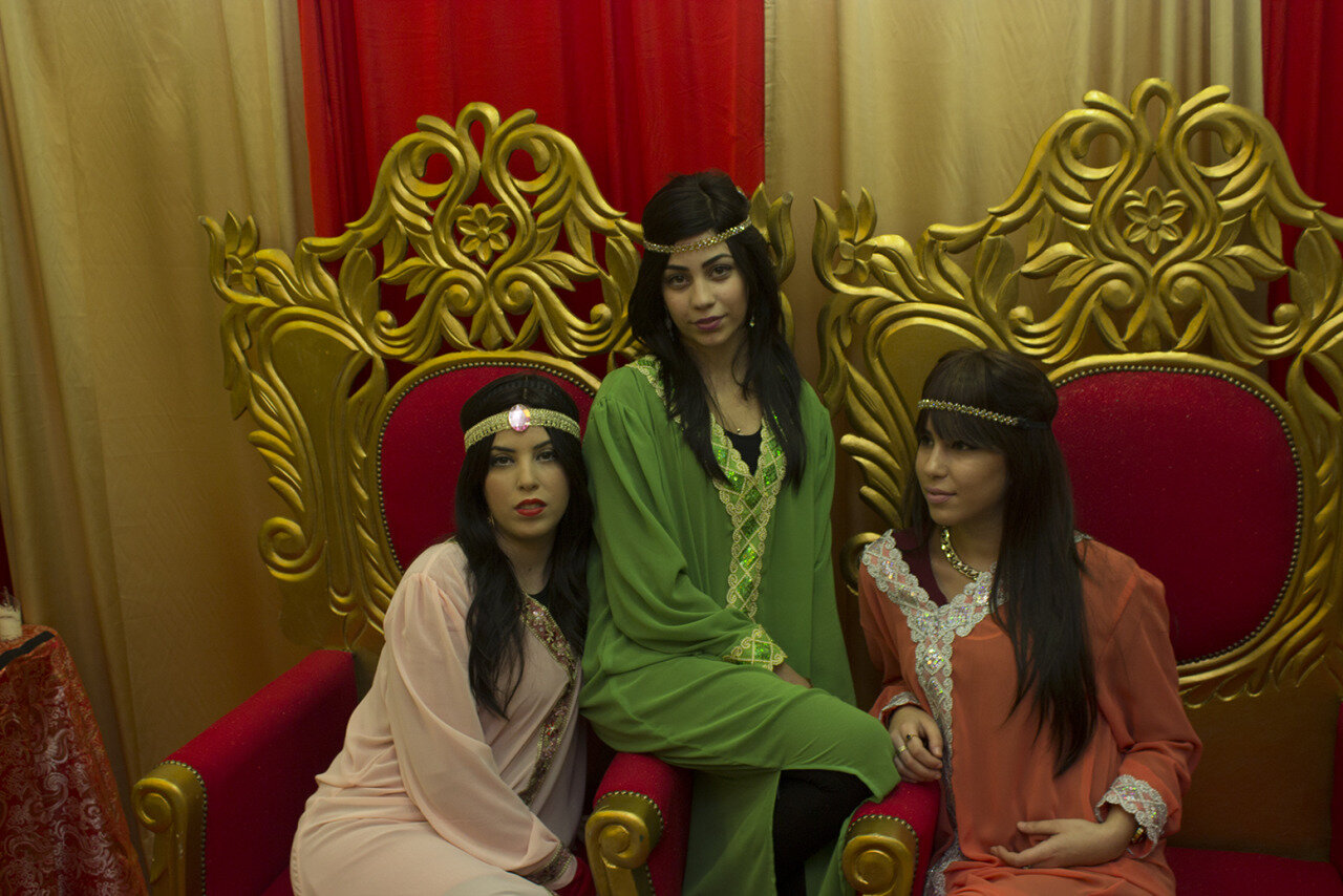  Girls dressed up at a Moroccan  henna  ceremony. East Jerusalem, 2014. 