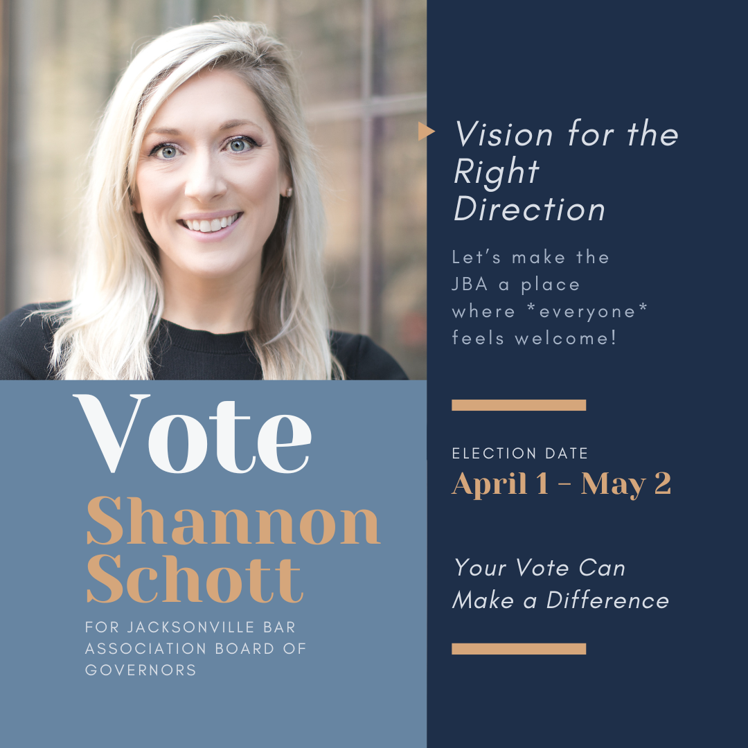 Shannon Schott runs for Jacksonville Bar Board of Governors re-election