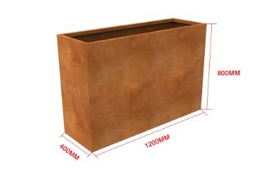Cortenstaal plantenbak rechthoekig 40x120x80 cm,