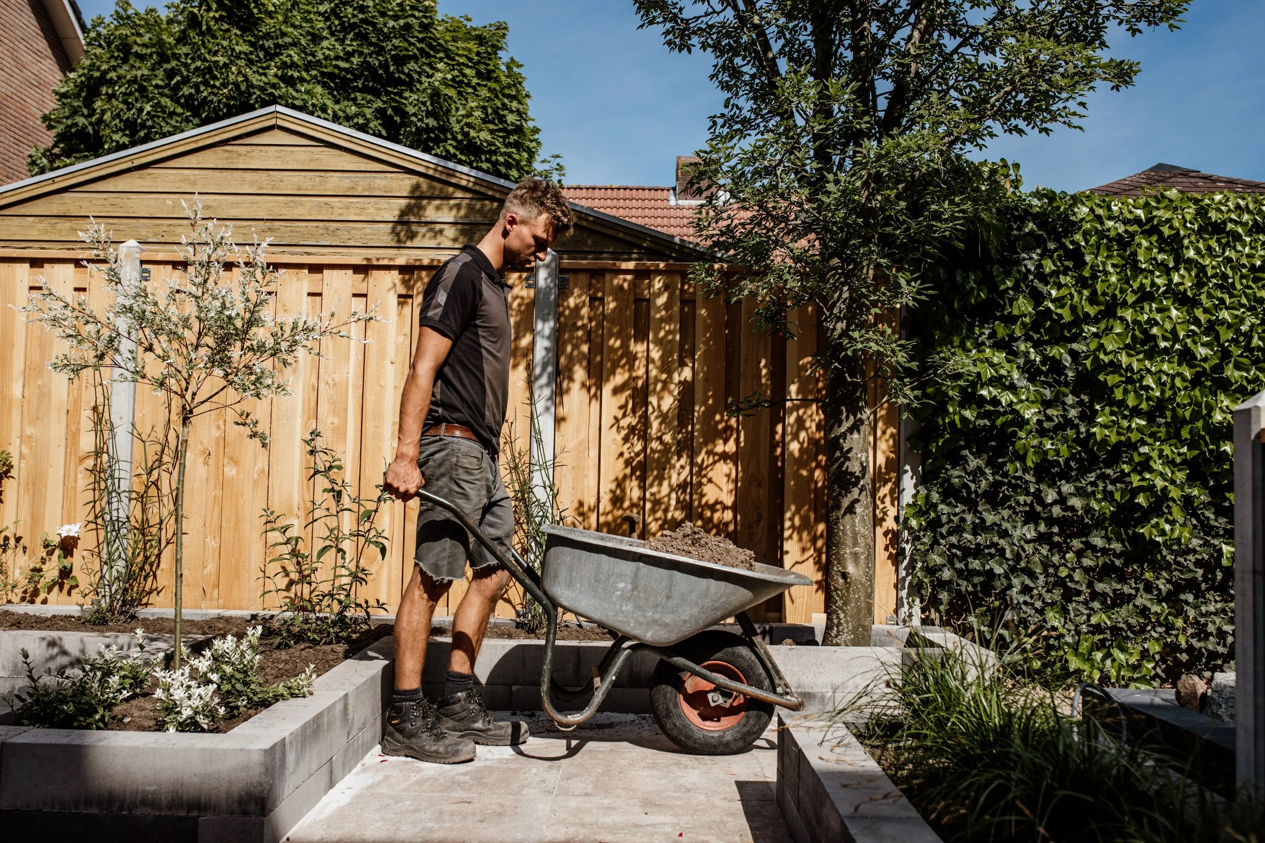 Houten tuinafscheiding