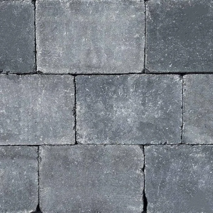 Getrommelde bestrating antraciet