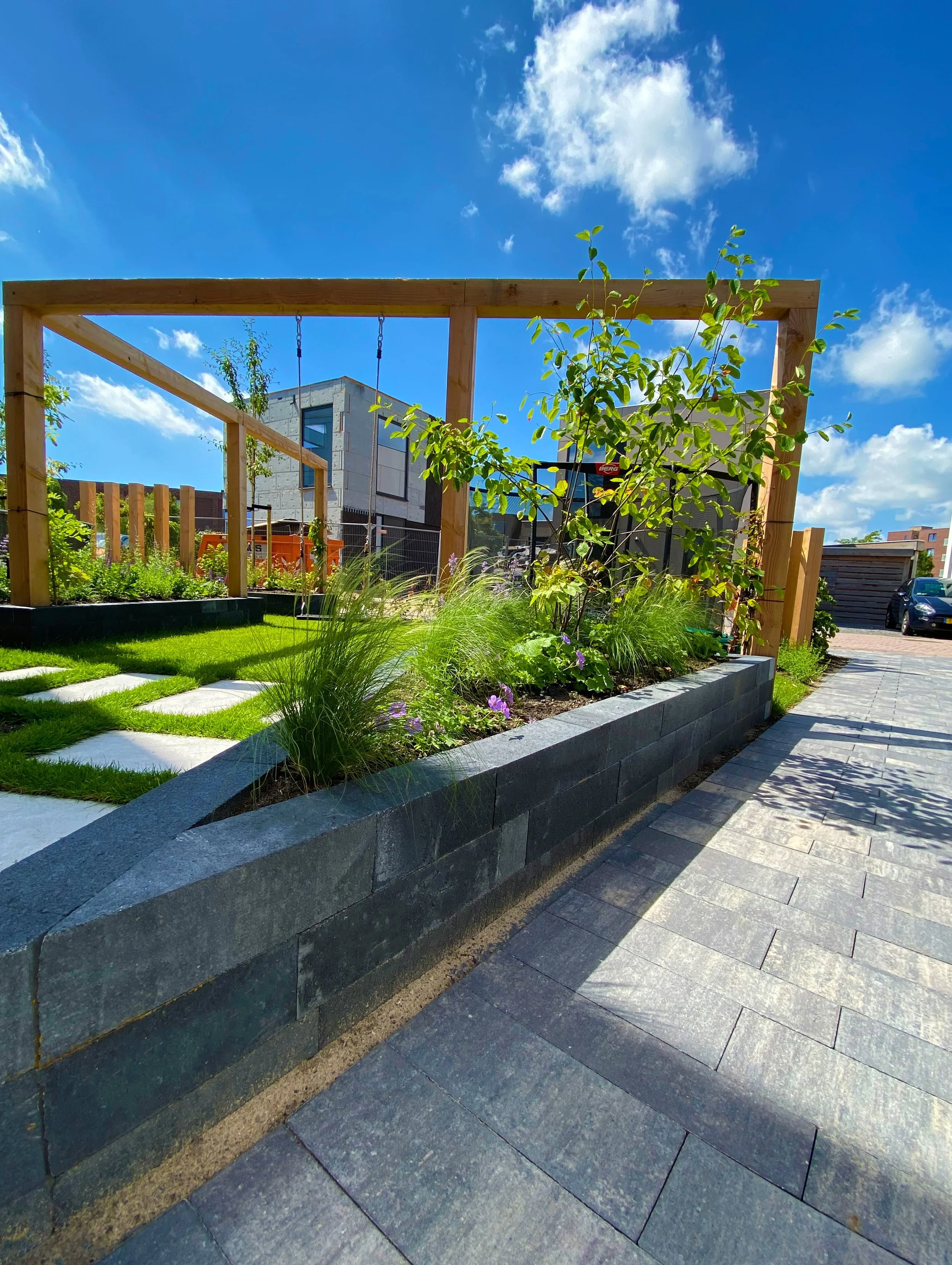 Muurblokken plaatsen