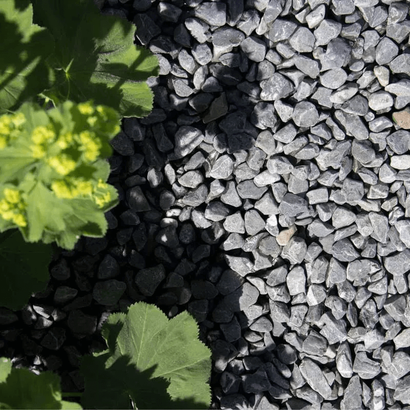 Tuin met grind grijs