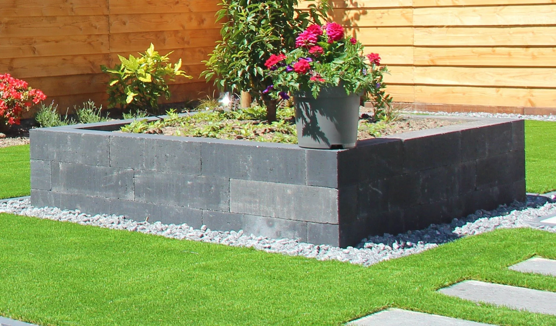 Tuin indeling  met borders