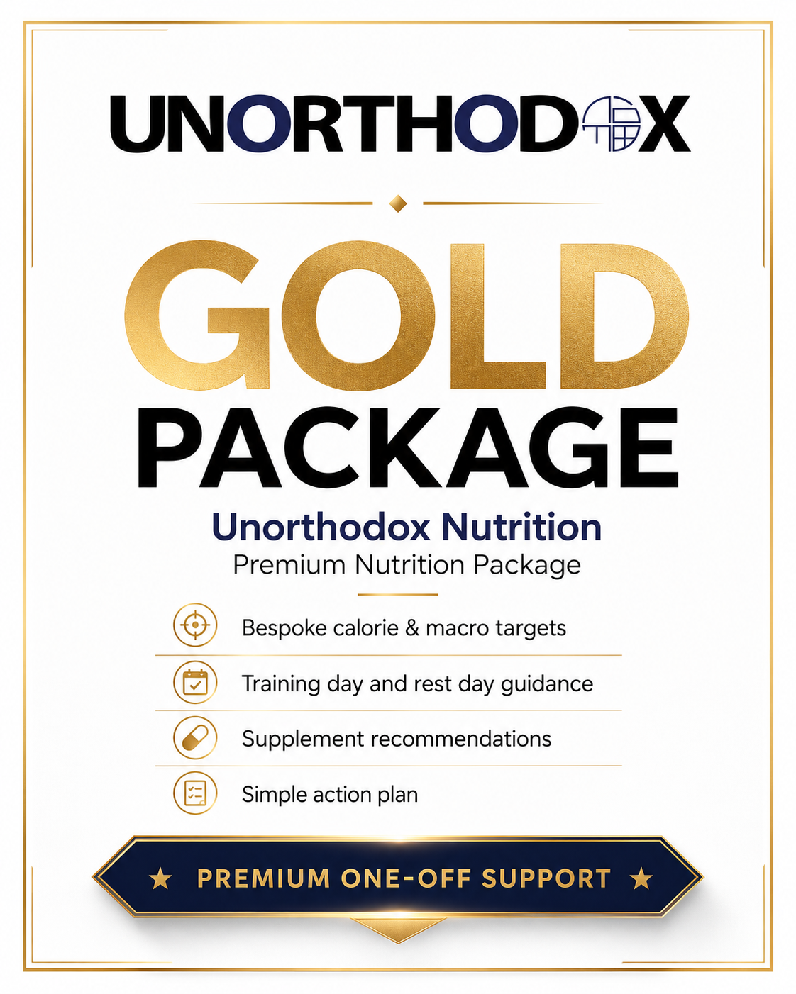 Gold One Off Nutrition plan for BJJ and MMA