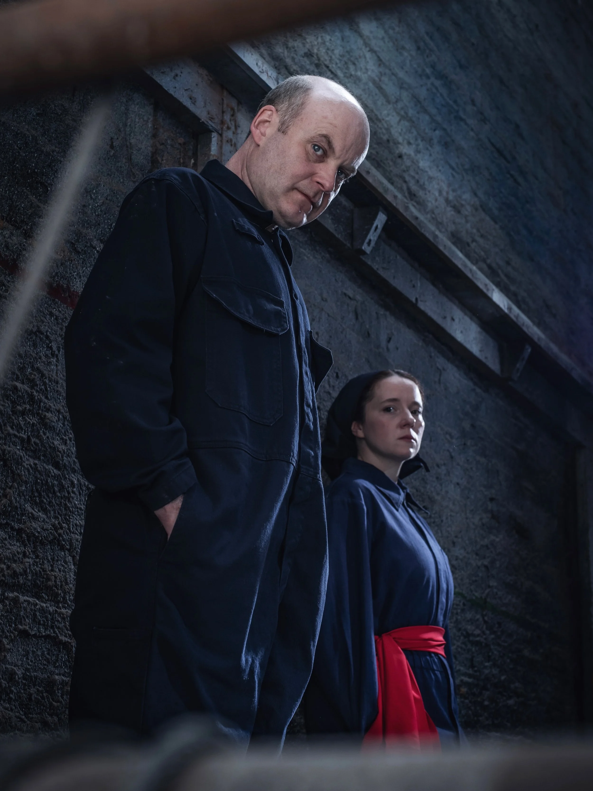 To capture the unsettling and oppressive atmosphere of 1984 for these promotional photos, I climbed deep into the Victorian skeleton of the @citizenstheatre along with cast members Jack Charlton (Winston) and Jessica Hardwick (Julia). 
We focussed on